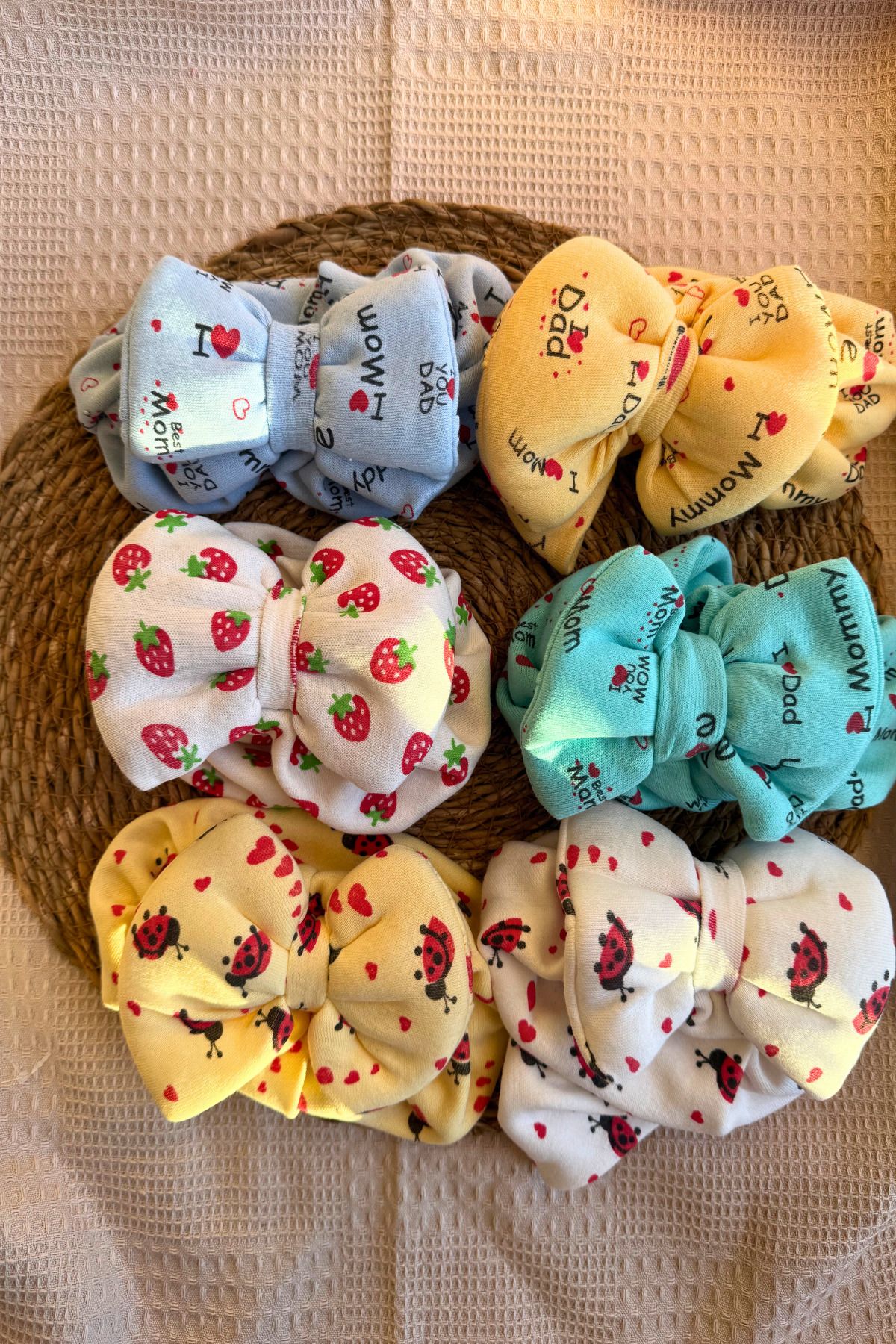 MASENKIDS-Baby Bone Bandana Double Layer Bow Set of 6 1