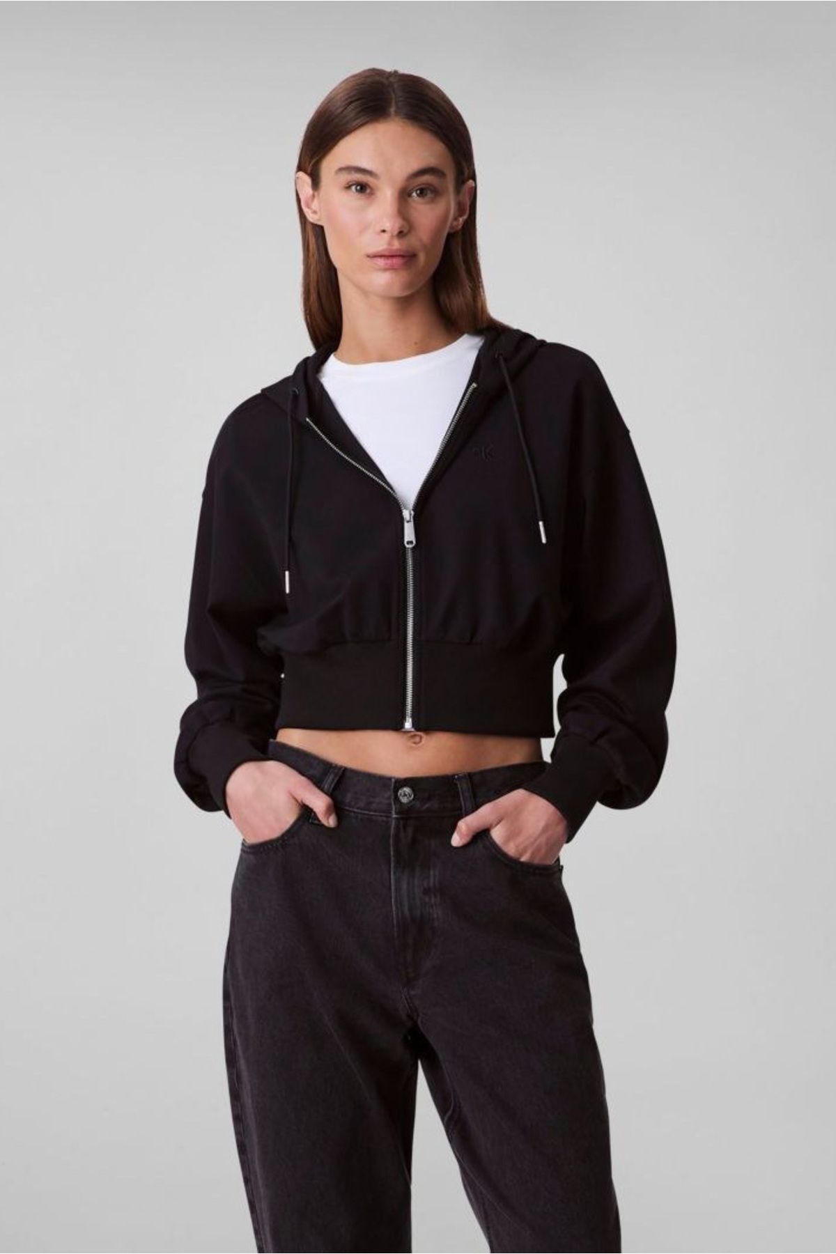 Calvin Klein A- Punto Milano Fz Bluza Z Kapturem Kobieta - S