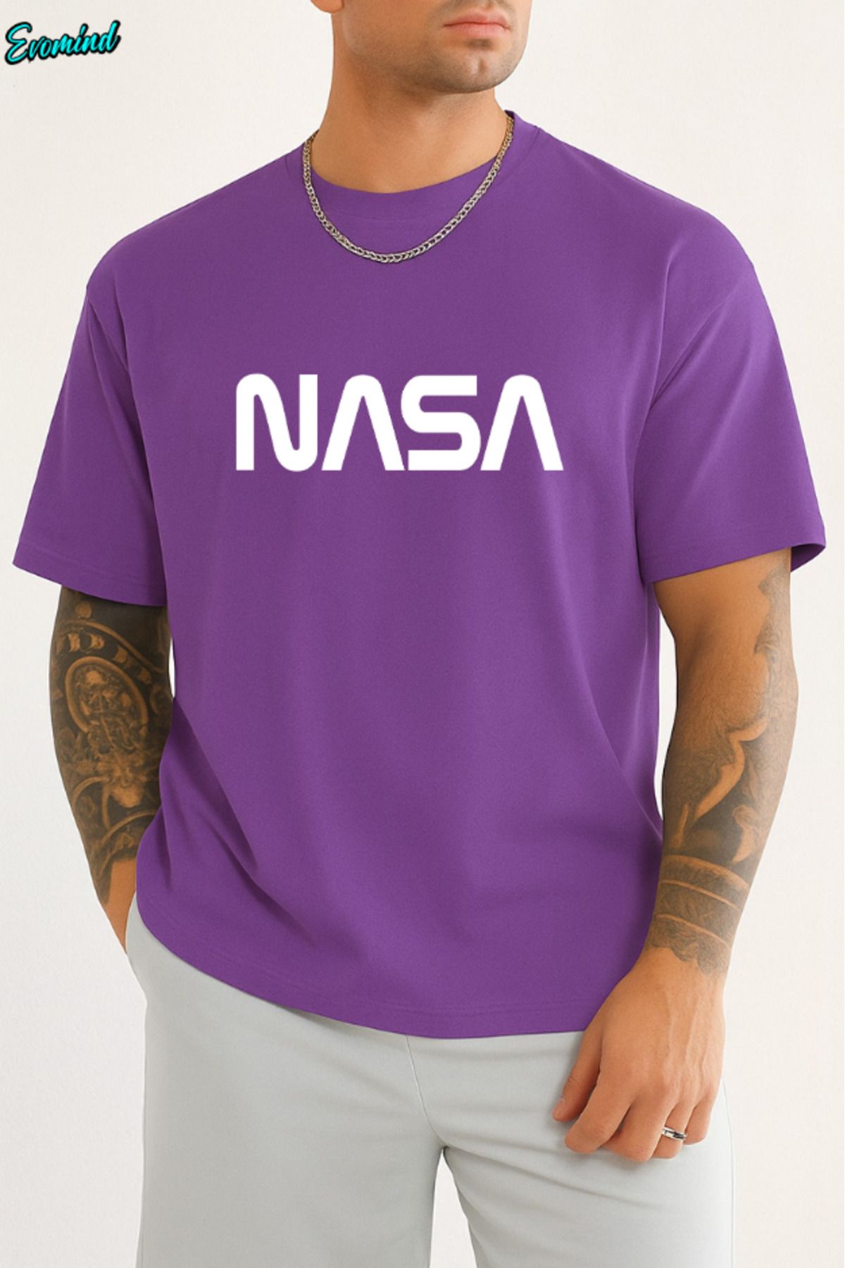 Evomind Nasa Yazı Baskılı Unisex T-shirt