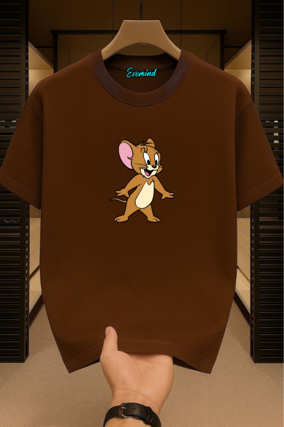Evomind Çizgi Karakter Baskılı Unisex T-shirt