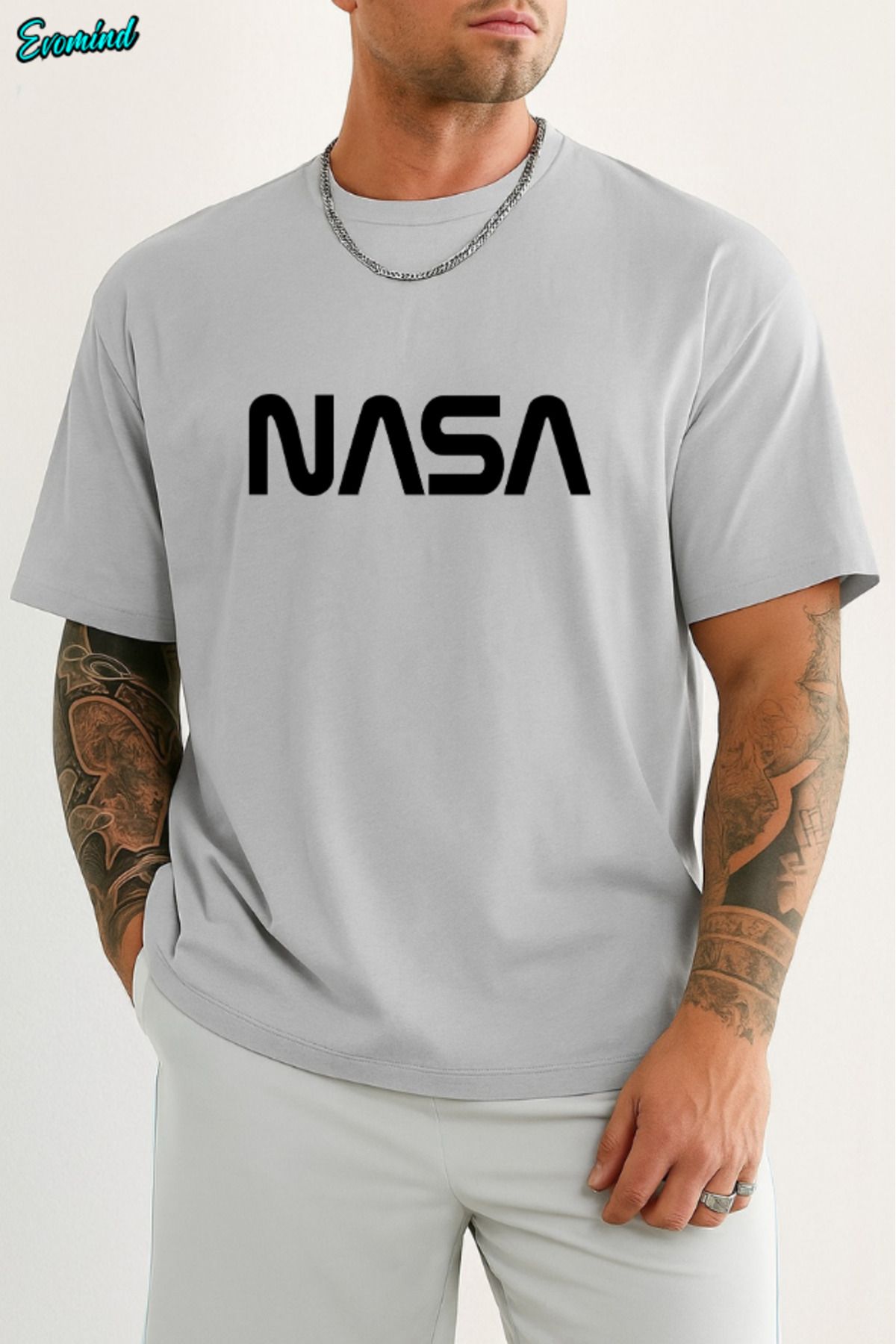 Evomind Nasa Yazı Baskılı Unisex T-shirt
