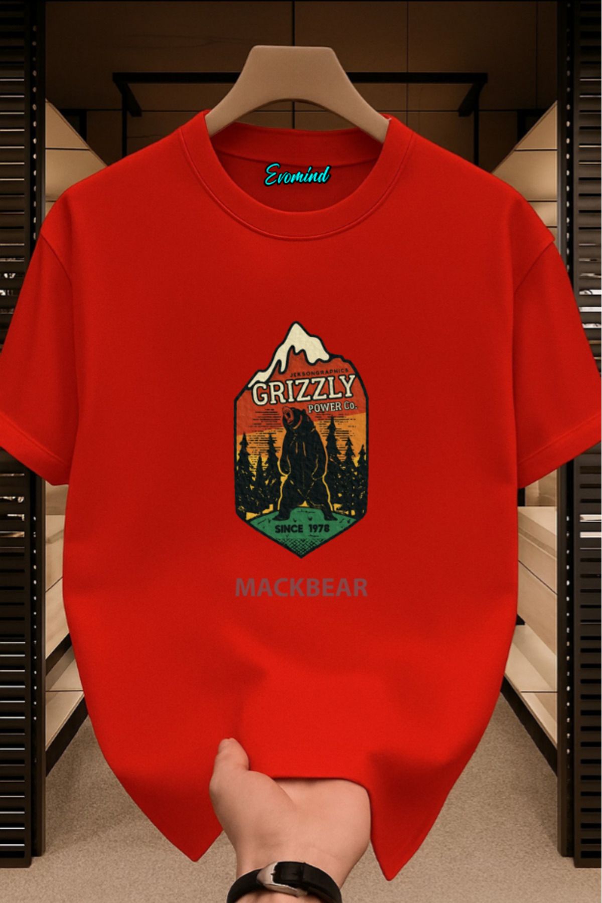 Evomind Mackbear Baskılı Unisex T-shirt