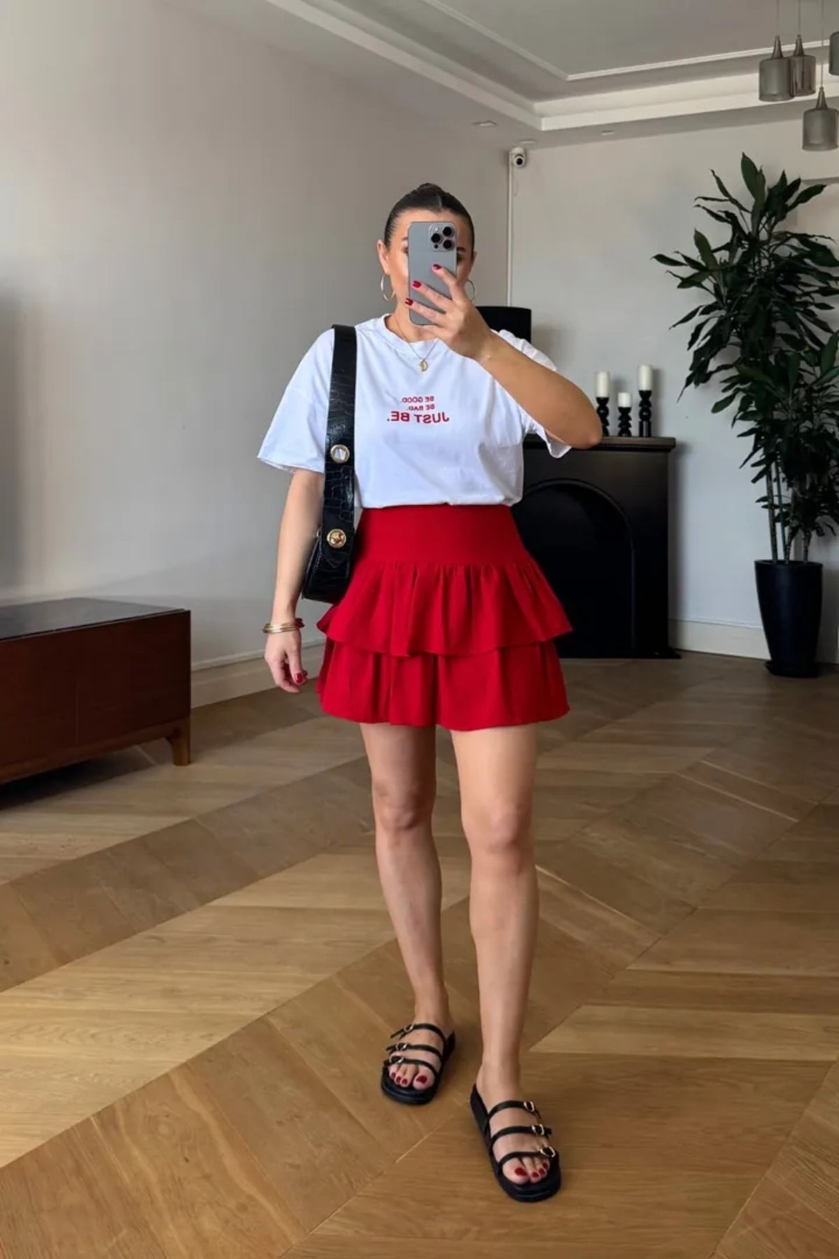 Tuba Butik Volanlı Mini Şort Etek