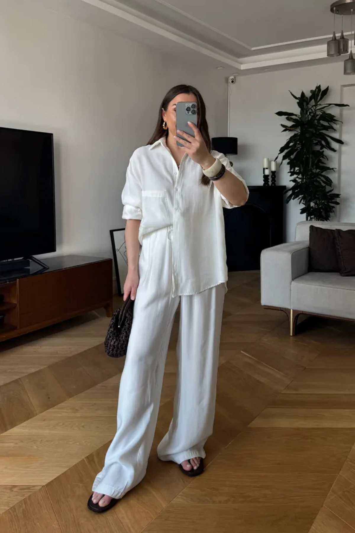 Tuba Butik-Cotton Shirt Pants Women's Set 5