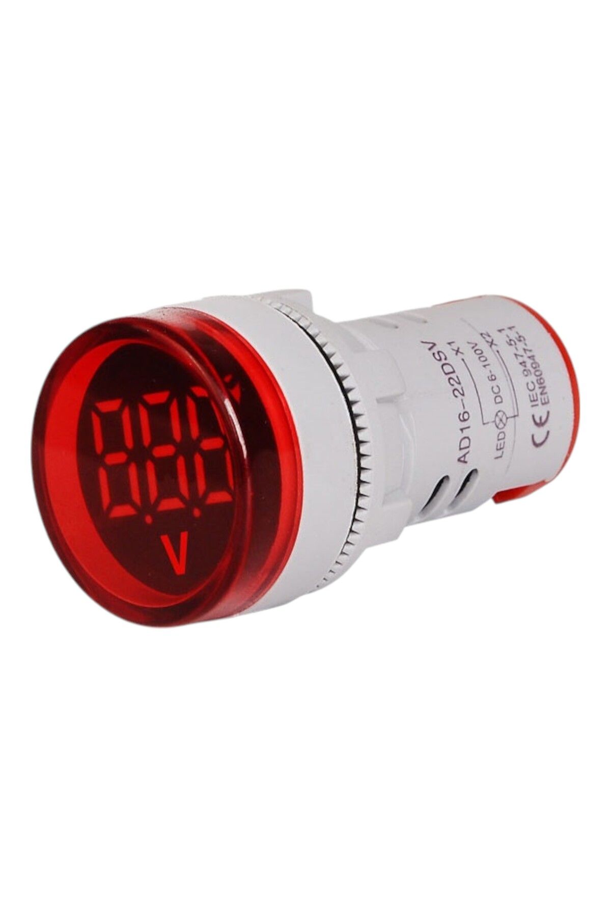 EcoFast Ampermetre, Voltmetre, 22mm Dijital Ampermetre Yuvarlak AC 60-500V 0-100A Kırmızı