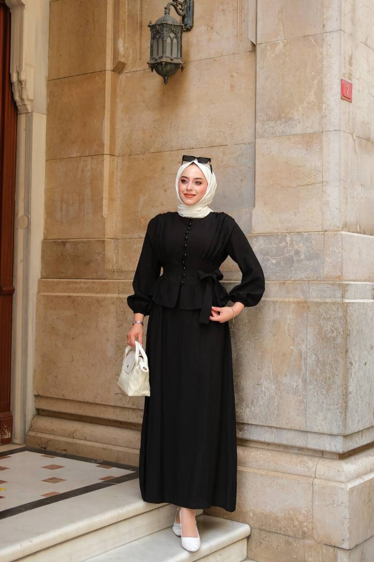 Butik Korse Düğmeli Tesettür Takım