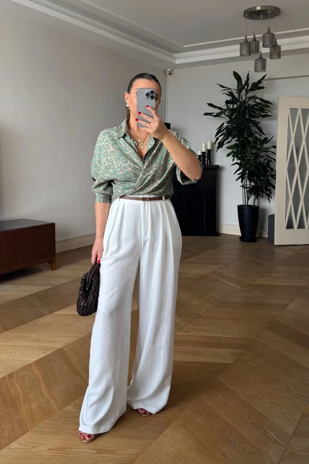 Tuba Butik Çift Pileli Palazzo Kadın Pantolon