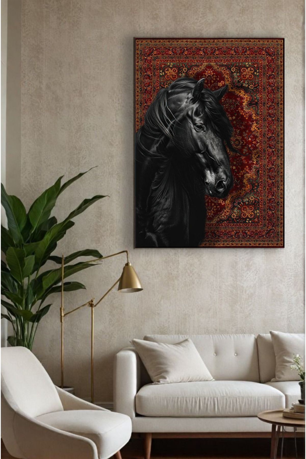 Martco Türk Halısı Motifli At Görseli Kanvas | Canvas Tablo