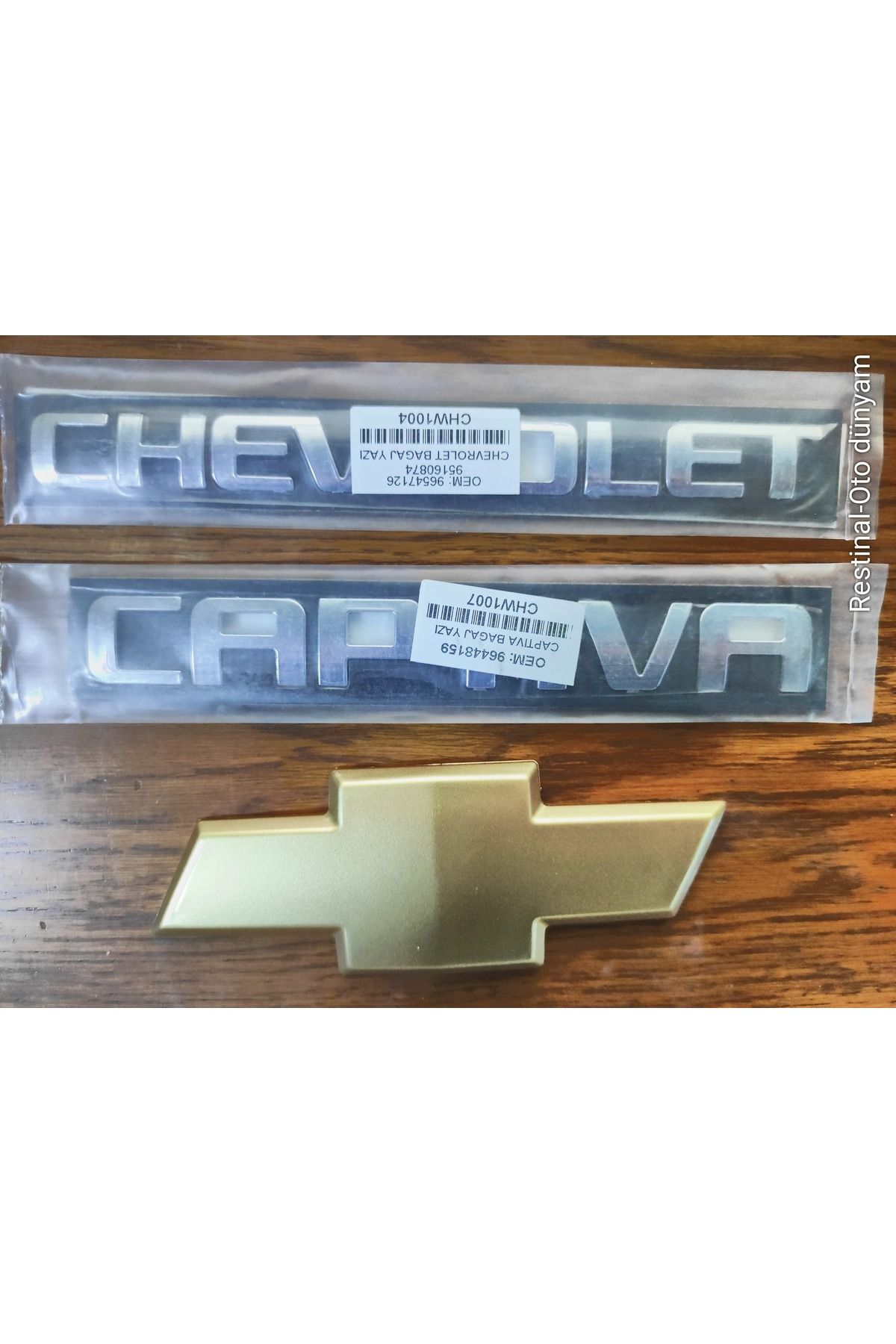 restinal Chevrolet CAPTİVA c100 bagaj arması + captiva yazısı + chev yazı 3adet bagaj set captiva 2007-2011
