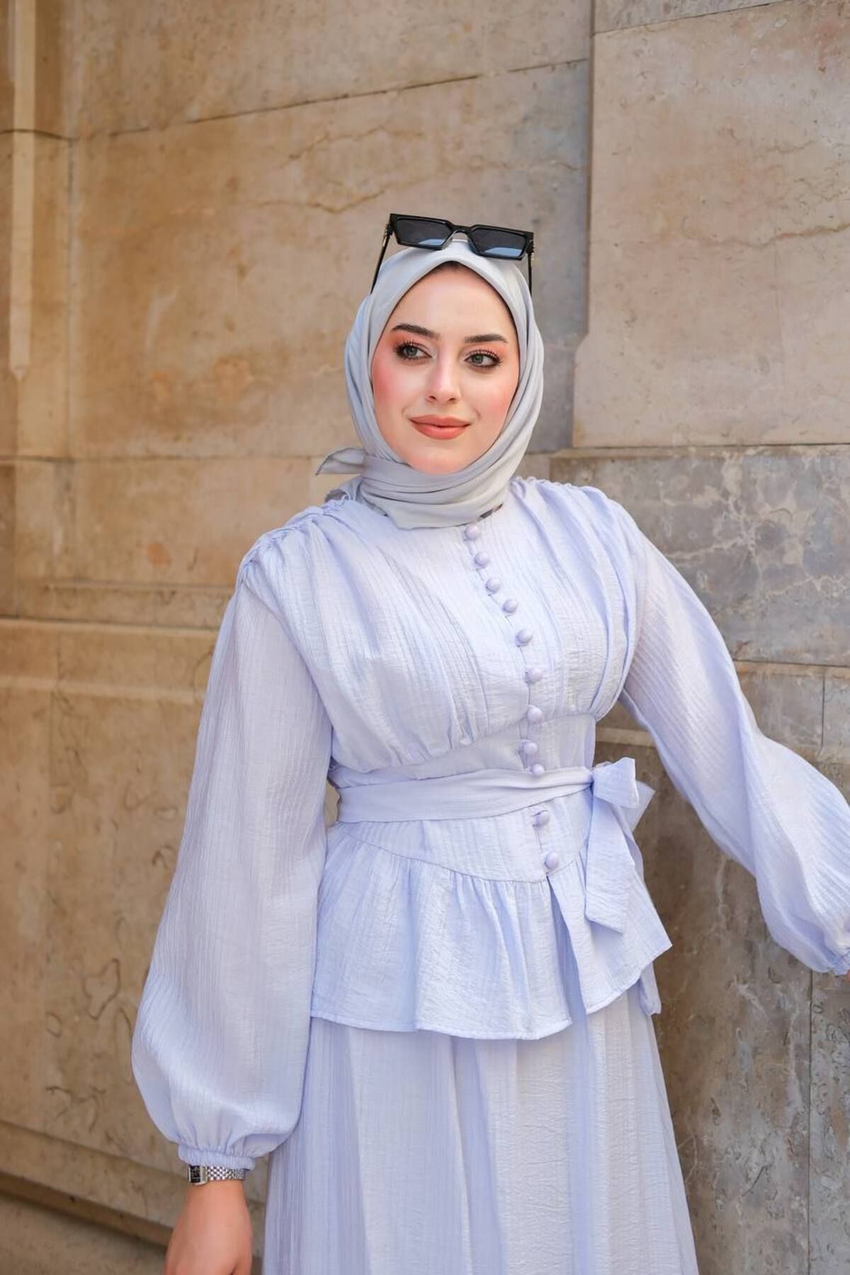 Butik Korse Düğmeli Tesettür Takım