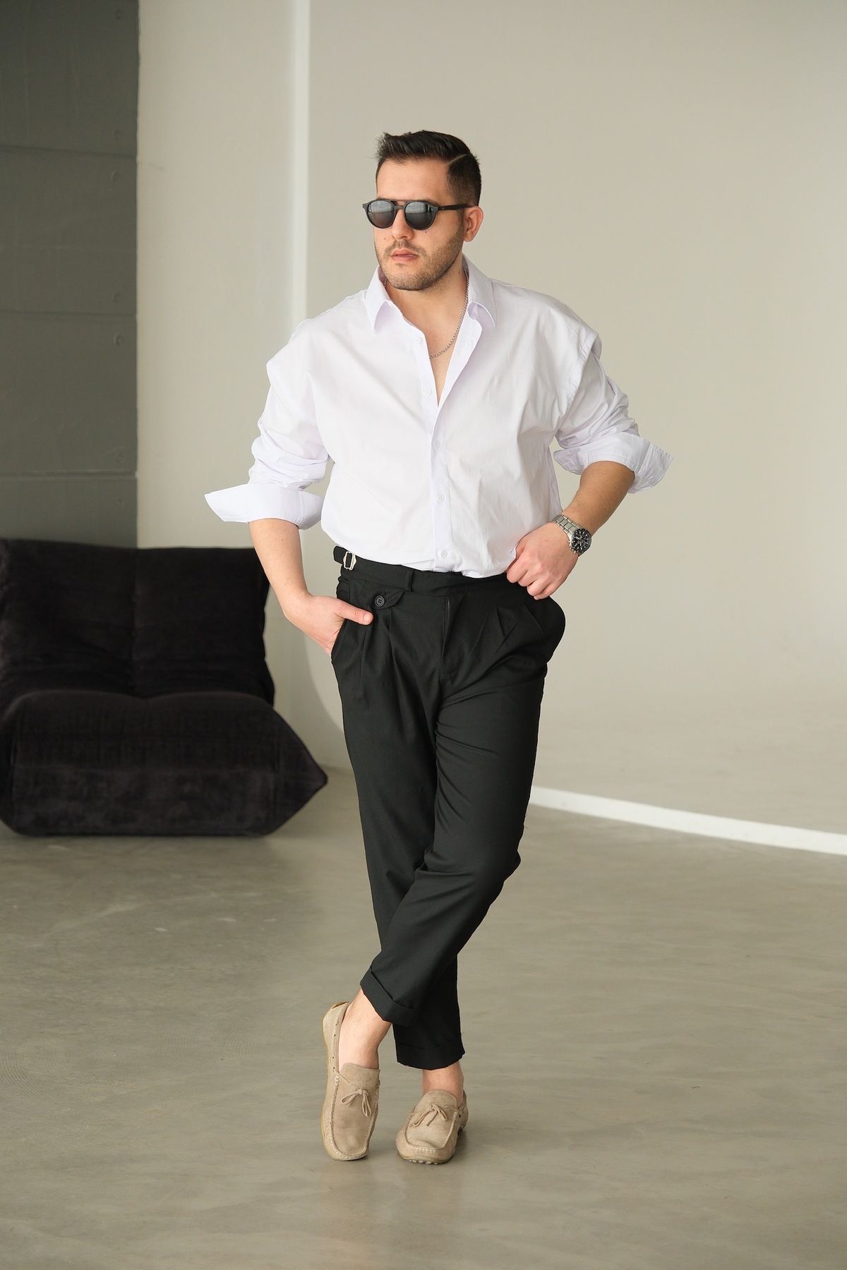 RAMFASHİON Slim Fit Beyaz Gömlek