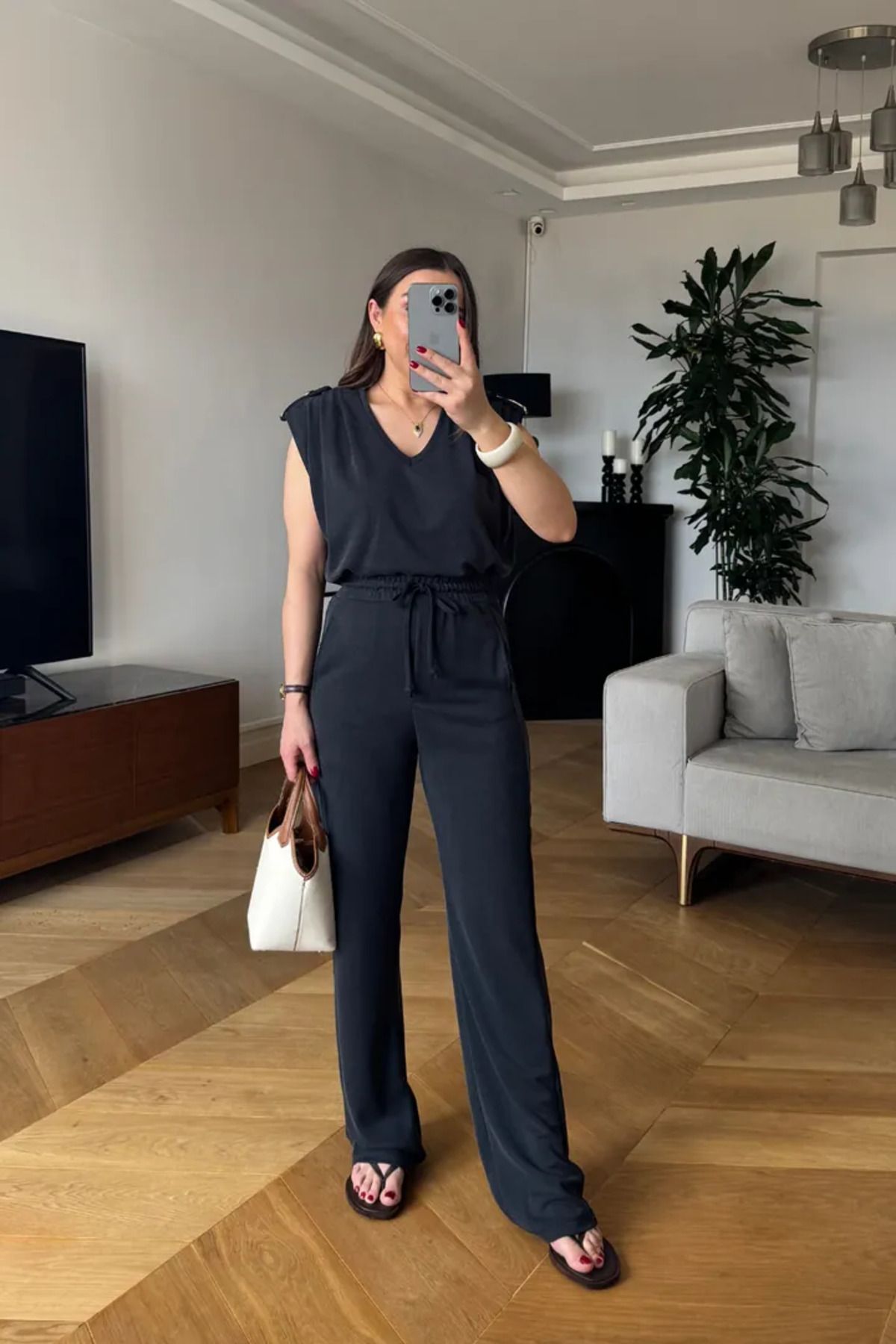 Tuba Butik Modal V Yaka İkili Kadın Takım