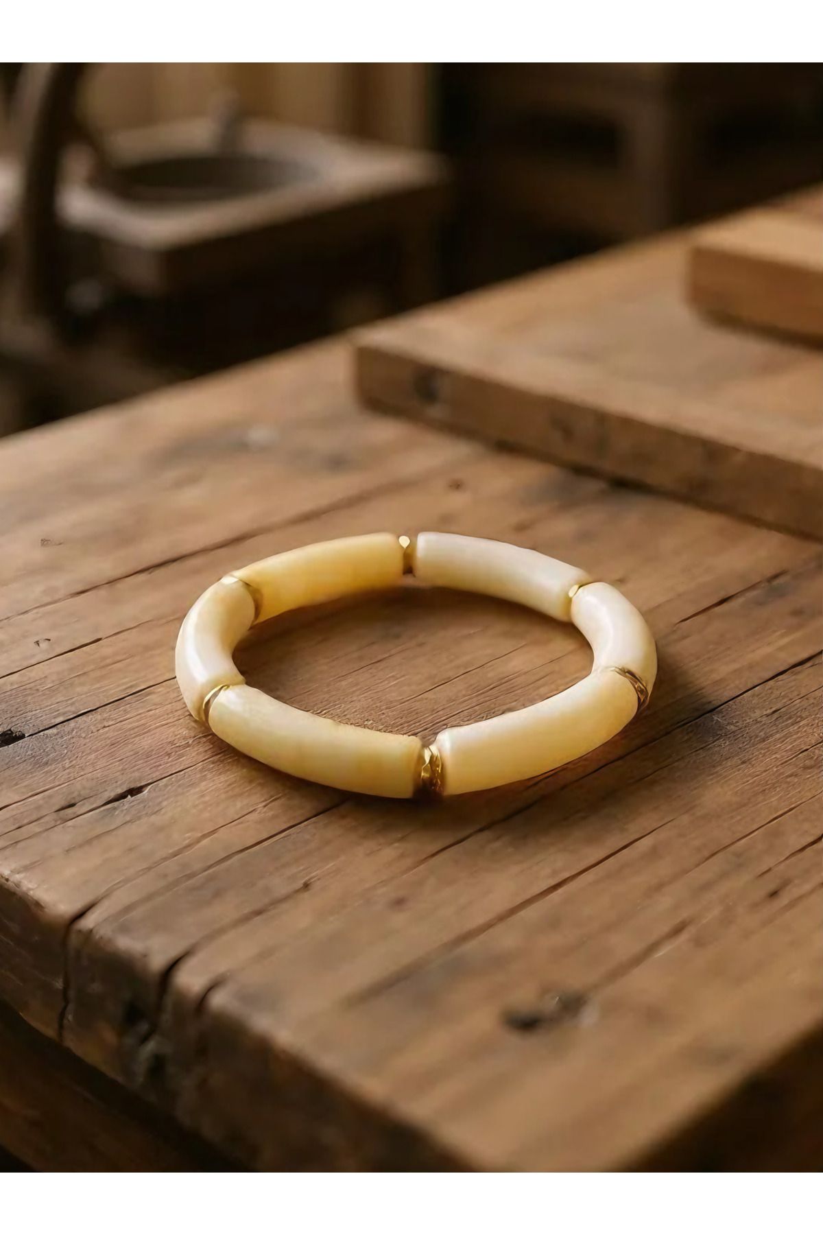 dela otantik El Yapımı Bohem Parlak Akrilik Kalın Ayarlanabilir Bileklik – Otantik Bijuteri Takı - Bracelet
