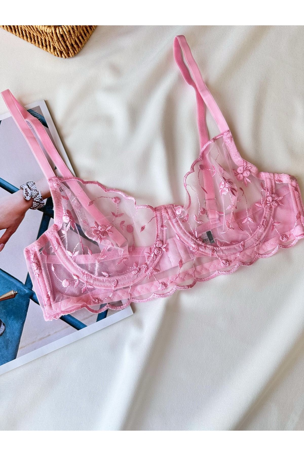 Ht Sağlık Çiçekli Sütyen Takımı Bralet Set
