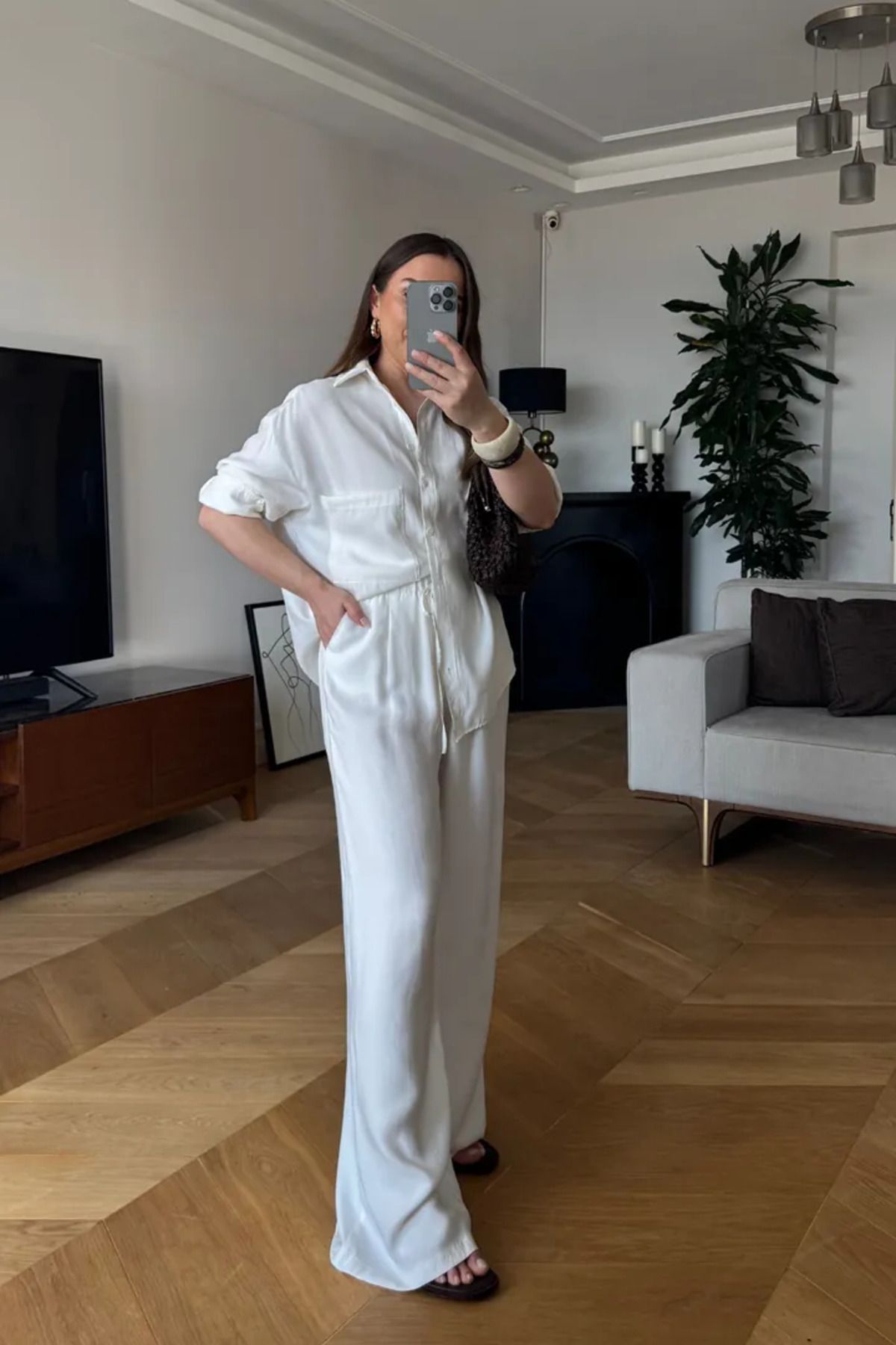 Tuba Butik-Cotton Shirt Pants Women's Set 3