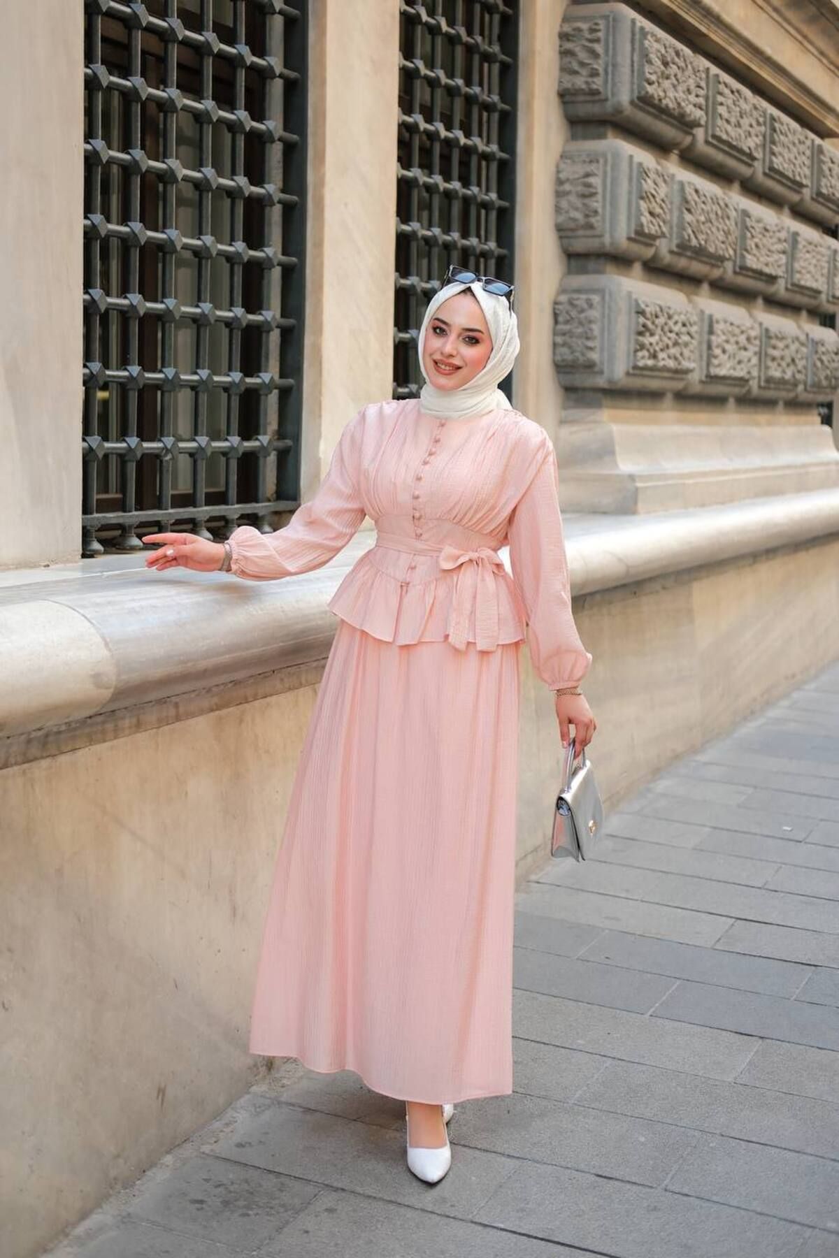 Butik Korse Düğmeli Tesettür Takım