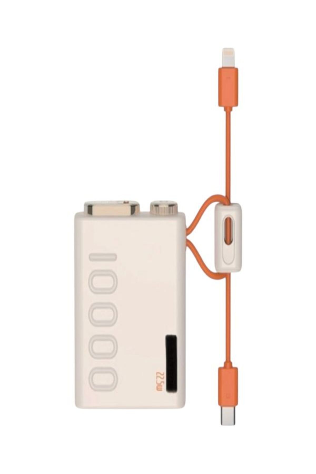 DEANB Mini Powerbank 22.5W PD Hızlı Şarj Type-C & Lightning Kablolu LED Göstergeli Taşınabilir Şarj Cihazı