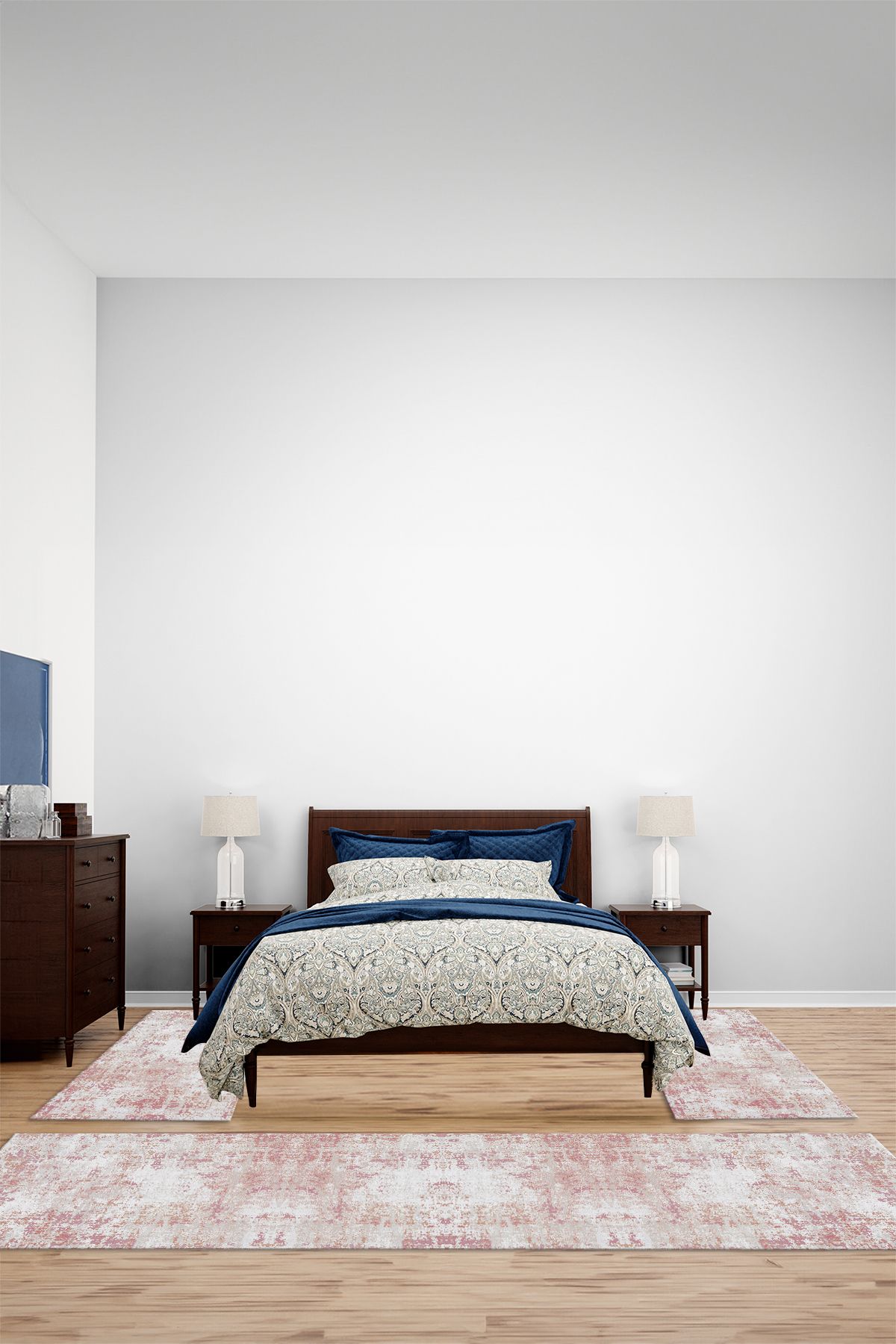 Viyana Home Dijital Kaymaz Taban Yıkanabilir Sade Düz Model Üçlü Yatak Odası Halısı, YO-SADE-167-PEMBE,