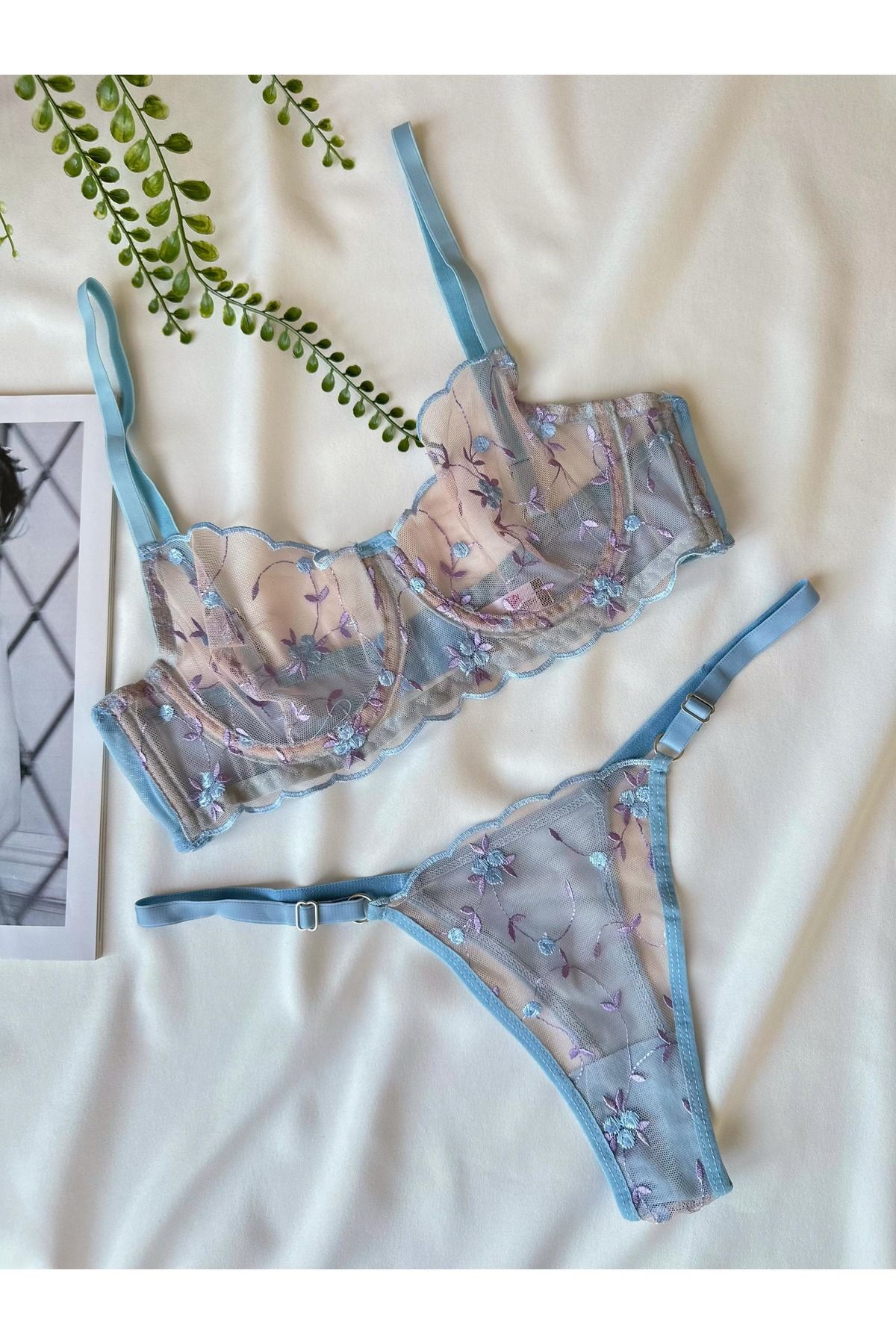 Ht Sağlık Çiçekli Sütyen Takımı Bralet Set