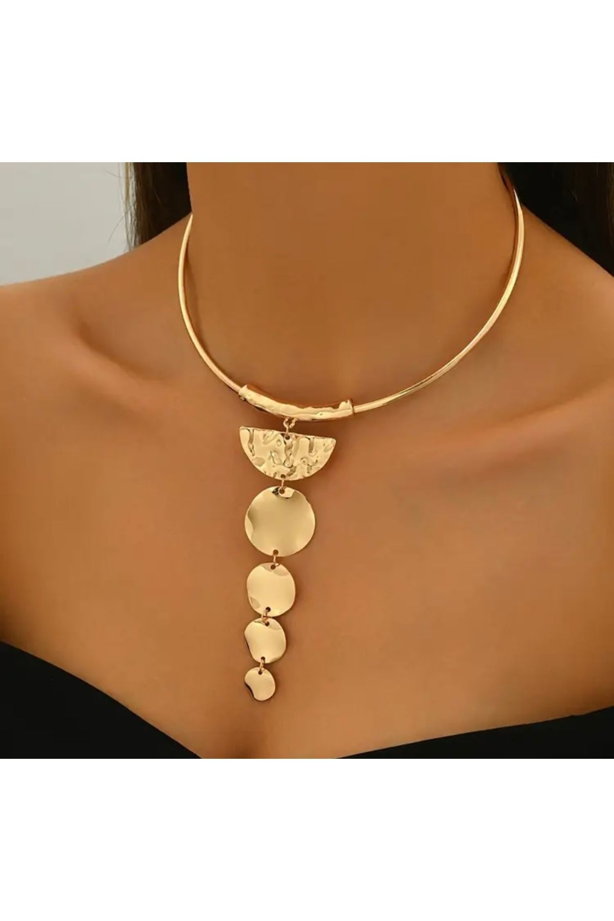 Sevilgülgünfinecrafts Altın kaplama uzun choker