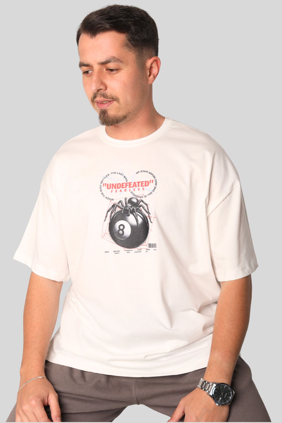 ESNOA Oversize Kırık Beyaz T-shirt %100 Pamuk – Unisex Streetwear Tasarım Baskılı