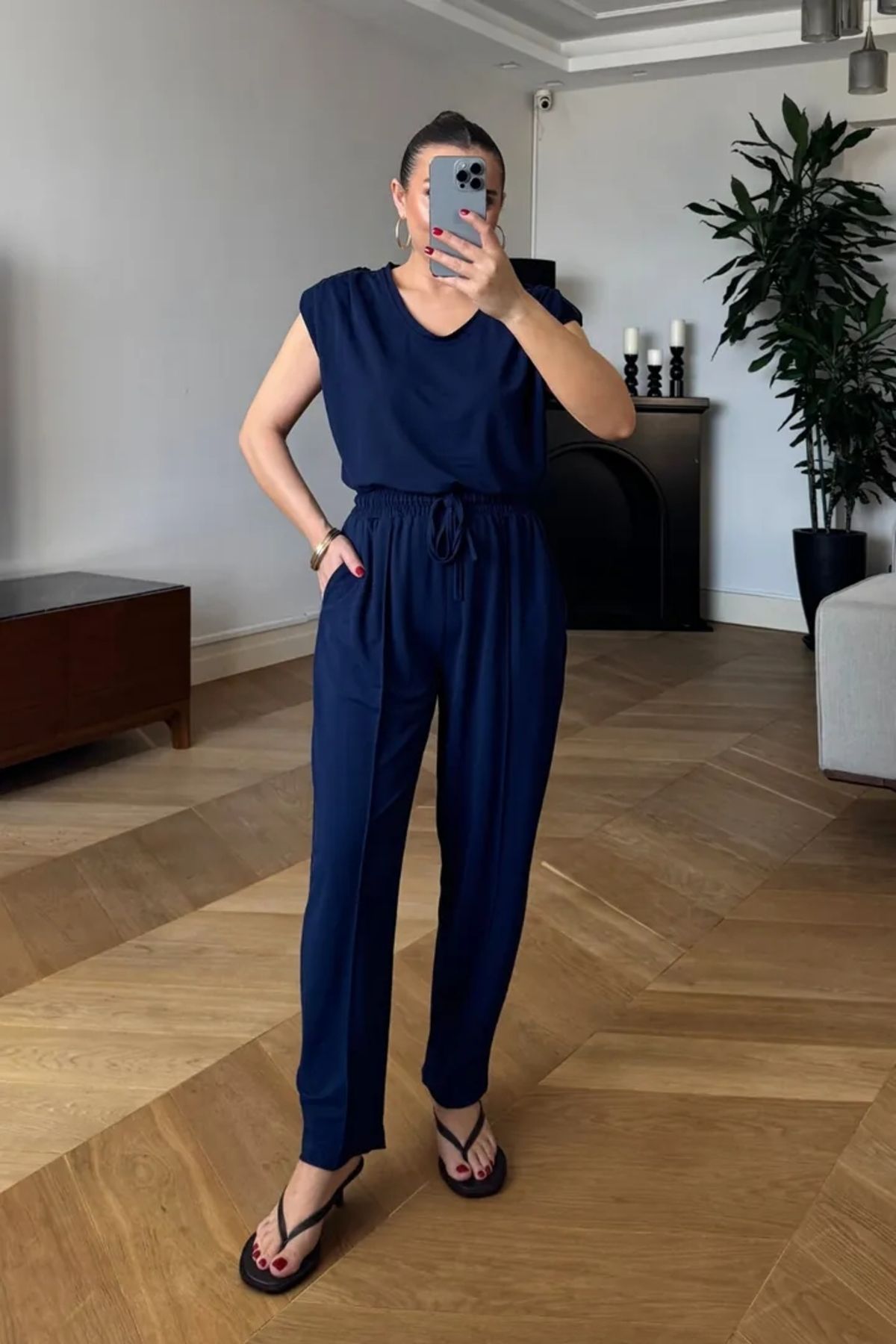 Tuba Butik Vatkalı Bluz Pantolon Kadın Takım