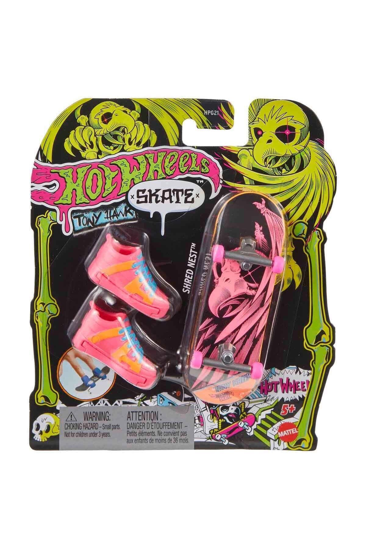 HOT WHEELS HPG21 Hot Wheels Skate Neon Temalı Parmak Kaykay ve Ayakkabı Paketleri