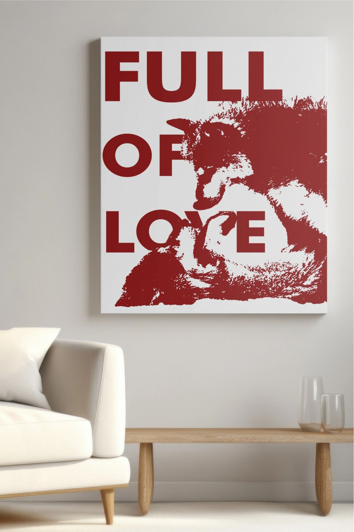 Martco Full of Love| Hayvan Temalı Kanvas Tablo| Canvas Tablo
