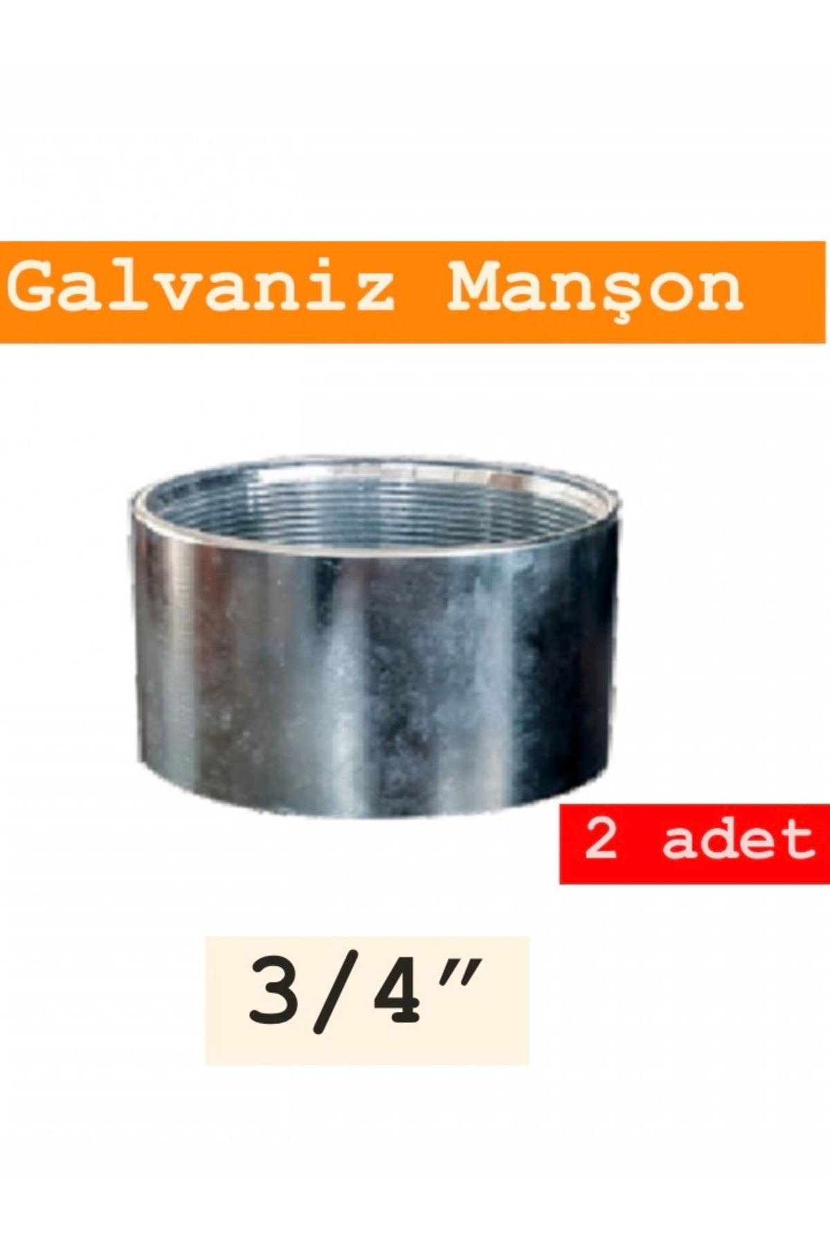 SFS 3/4” Galvanizli Manşon – 2 Adet