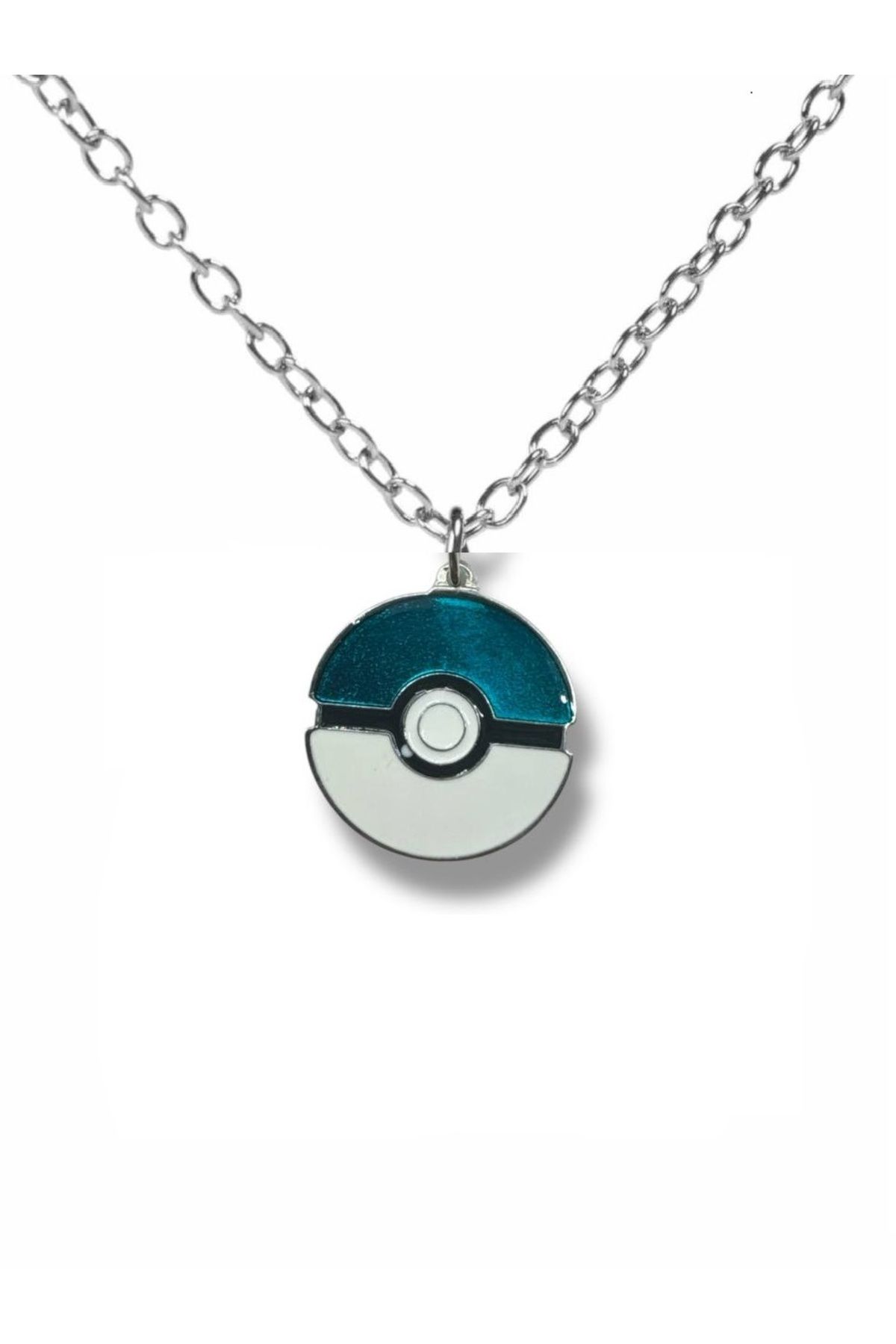 Herşey Nota Mavi Poketop Figürlü Pokemon Kolye 60 cm Zincirli | Anime Temalı Unisex Takı