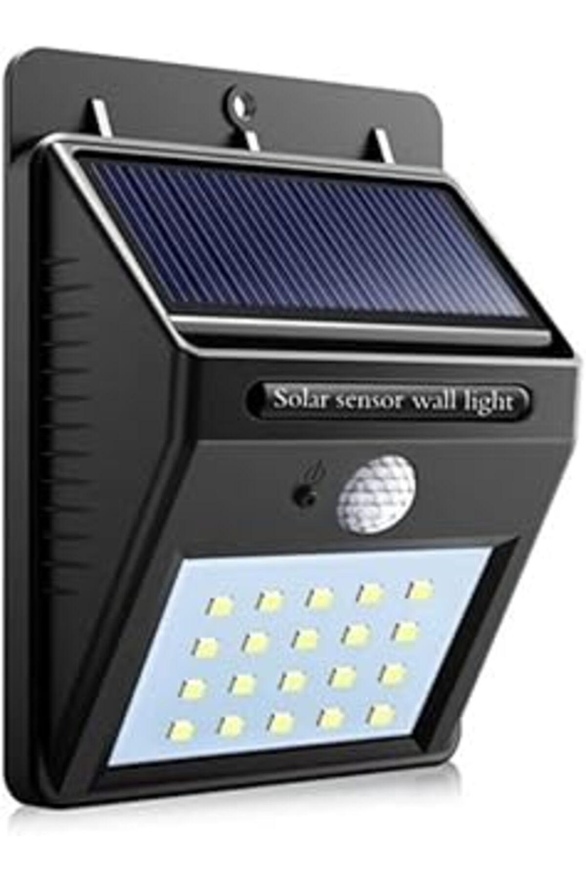 Mu Art Ahşap 20 Led'Li Sensörlü Solar Bahçe Balkon Duvar Lambası