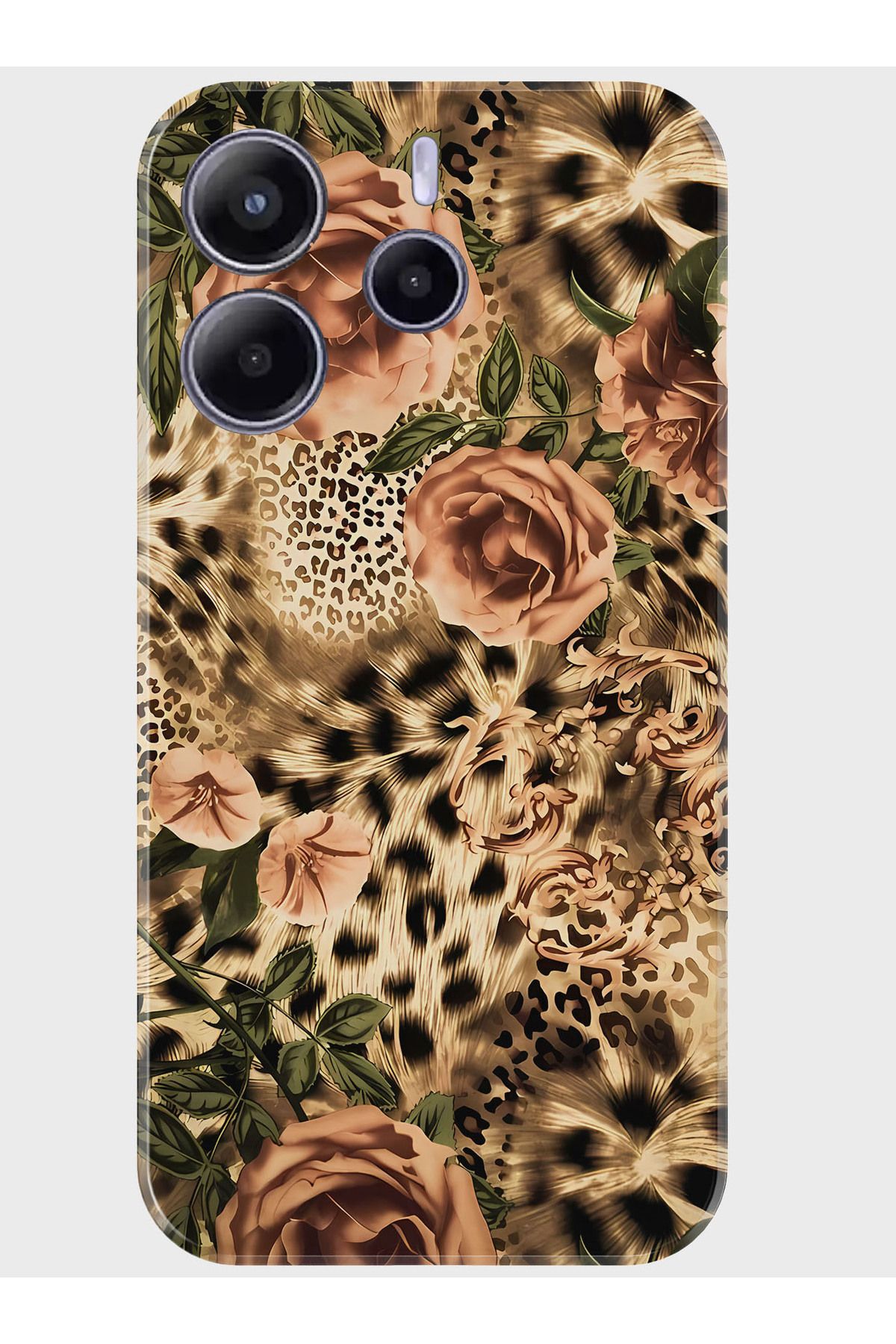 Activist Xiaomi Redmi Note 14 4G Kılıf Baskılı Silikon Kapak - leopar_gül