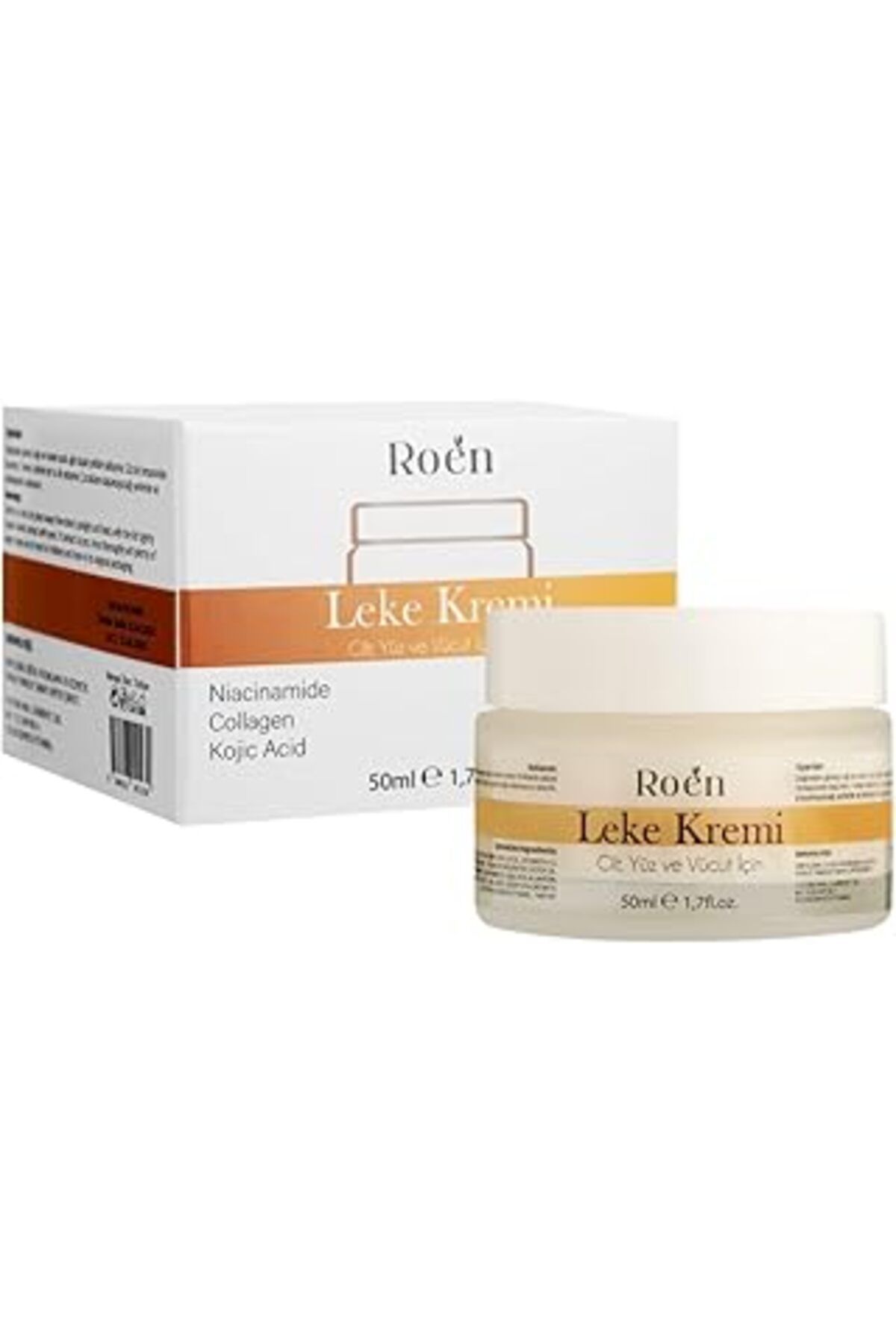 Mu Art Ahşap Roen Leke Kremi, Cilt Beyazlatıcı Ve Leke Giderici, Niacinamide Ve Kojik Asit İçerikli, 50 Ml