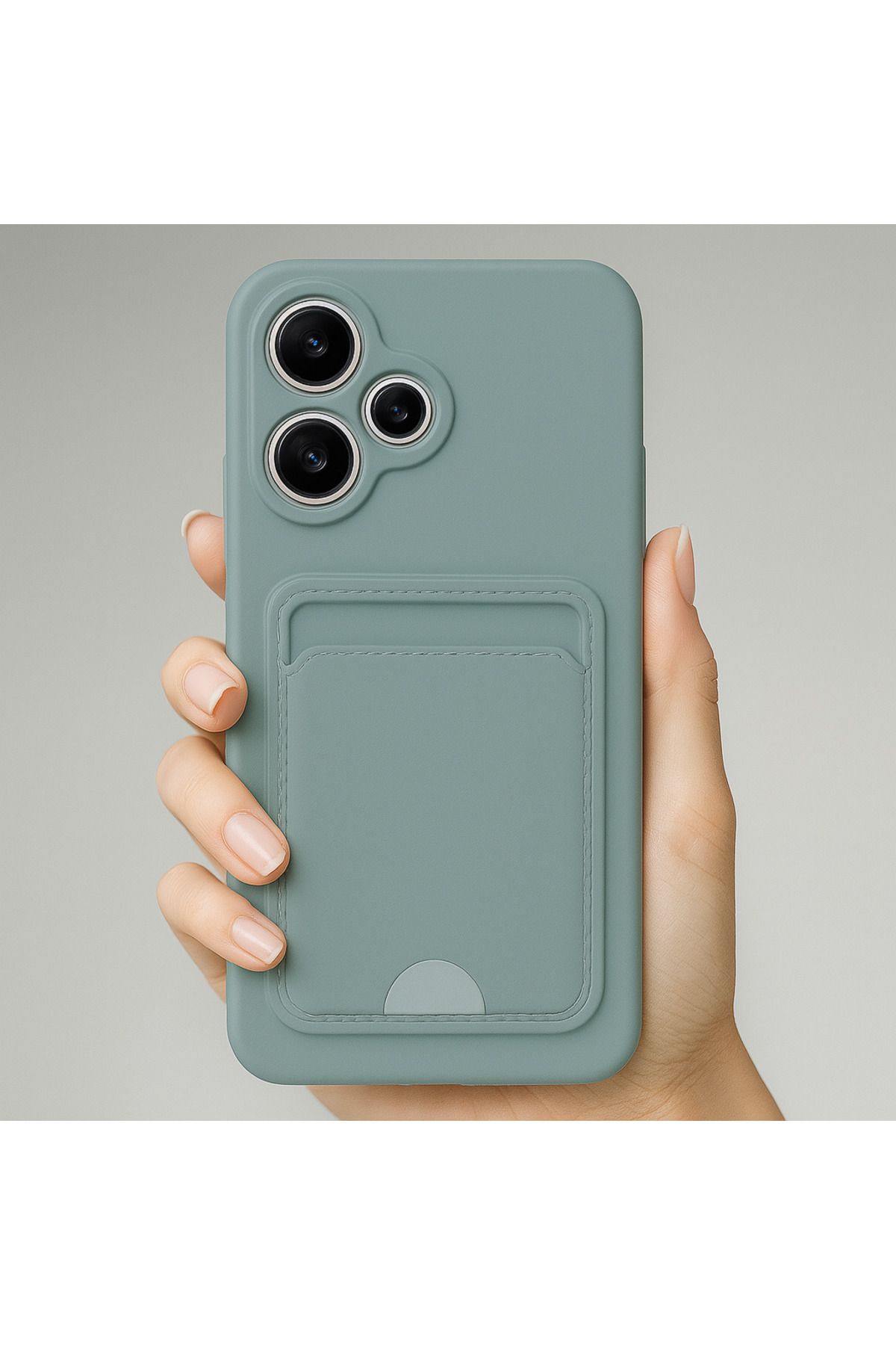 Rivor Xiaomi Redmi 13 Uyumlu Kılıf Kamera Korumalı Kartlıklı Cüzdanlı İçi Kadife Kartvizitli Silikon Kapak