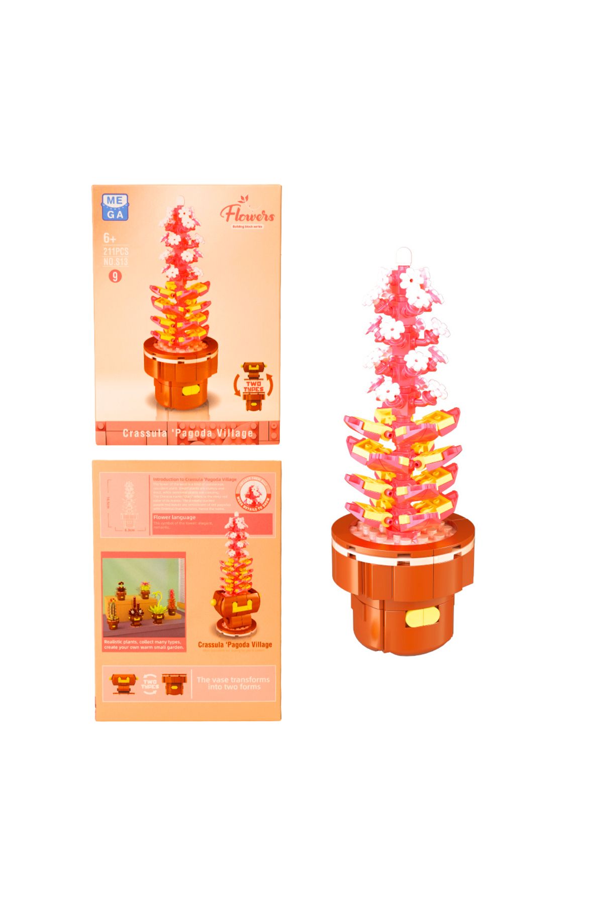 Banadabak FLOWERS S13-9 SUKULENT CRASSULA PAGODA VİLLAGE 211 PARÇA 6+(1 ADET FİYATIDIR)