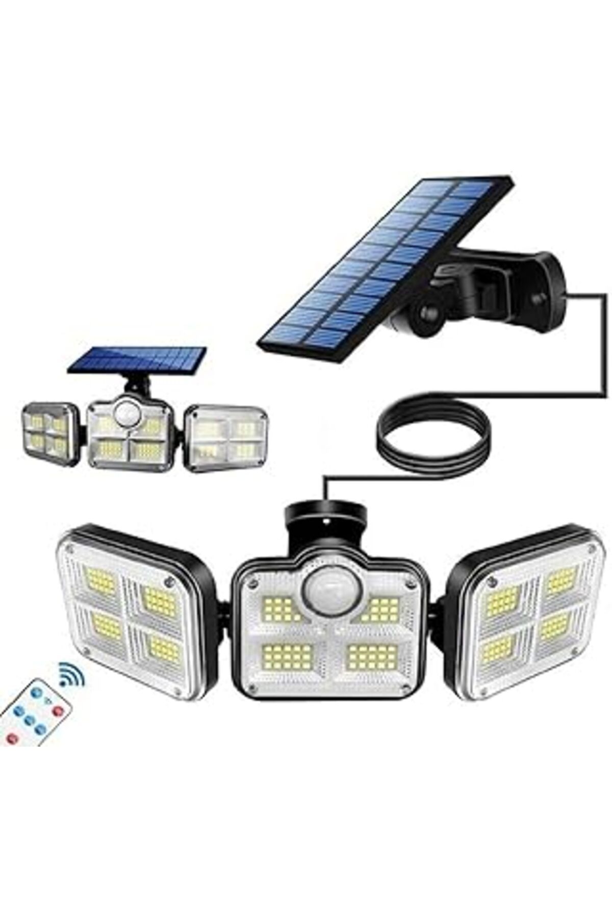 Mu Art Ahşap Hangast Solar Güneş Enerjili 122 Ledli Hareket Sensörlü Bahçe Aydınlatma Sokak Lambası Solar