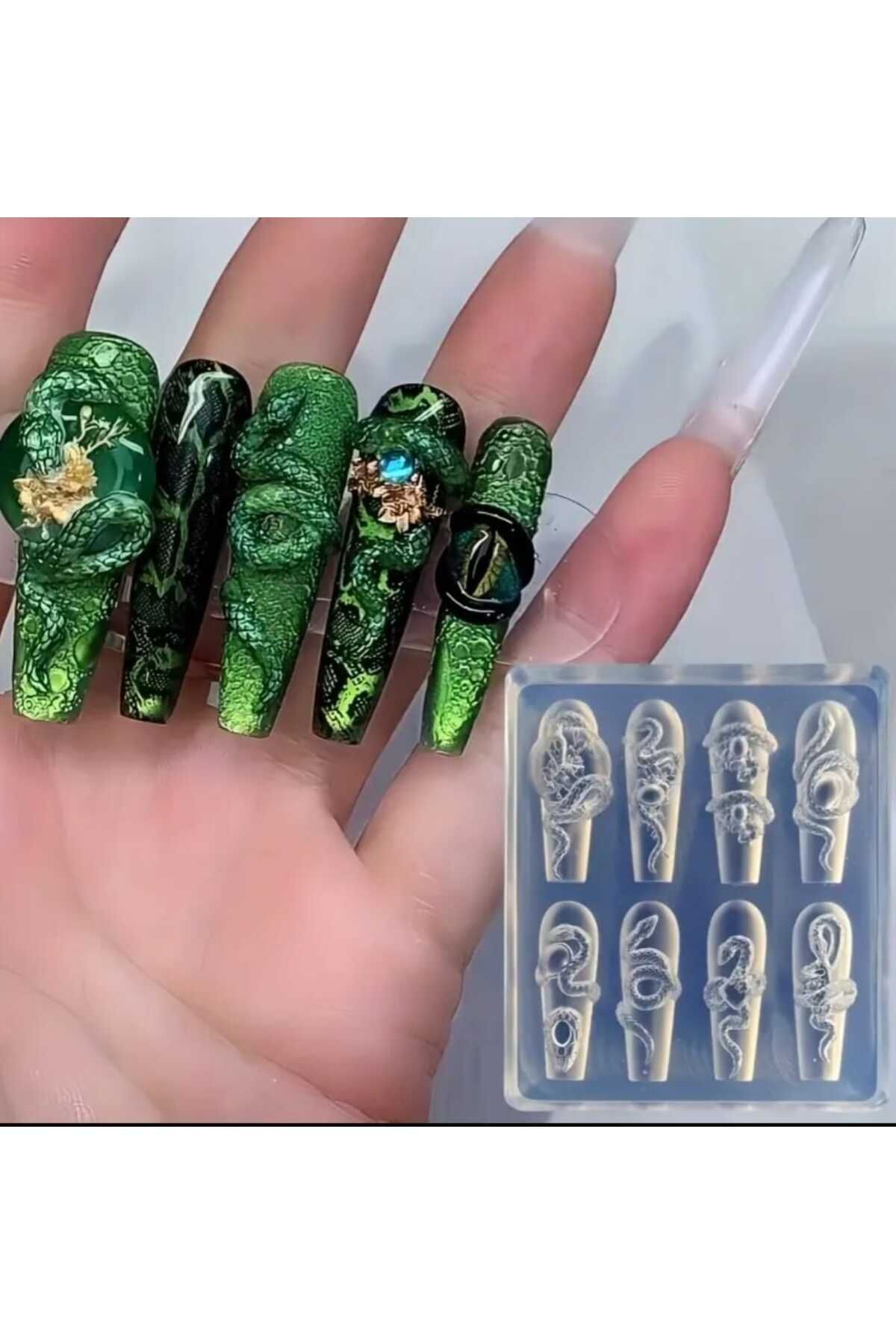 SEVRU Yeni Nail Art Desen Kalıbı, Charm Tırnak Süsleme 3D Silikon Kalıp Tırnak Süsü Silikon Oyma Kalıbı