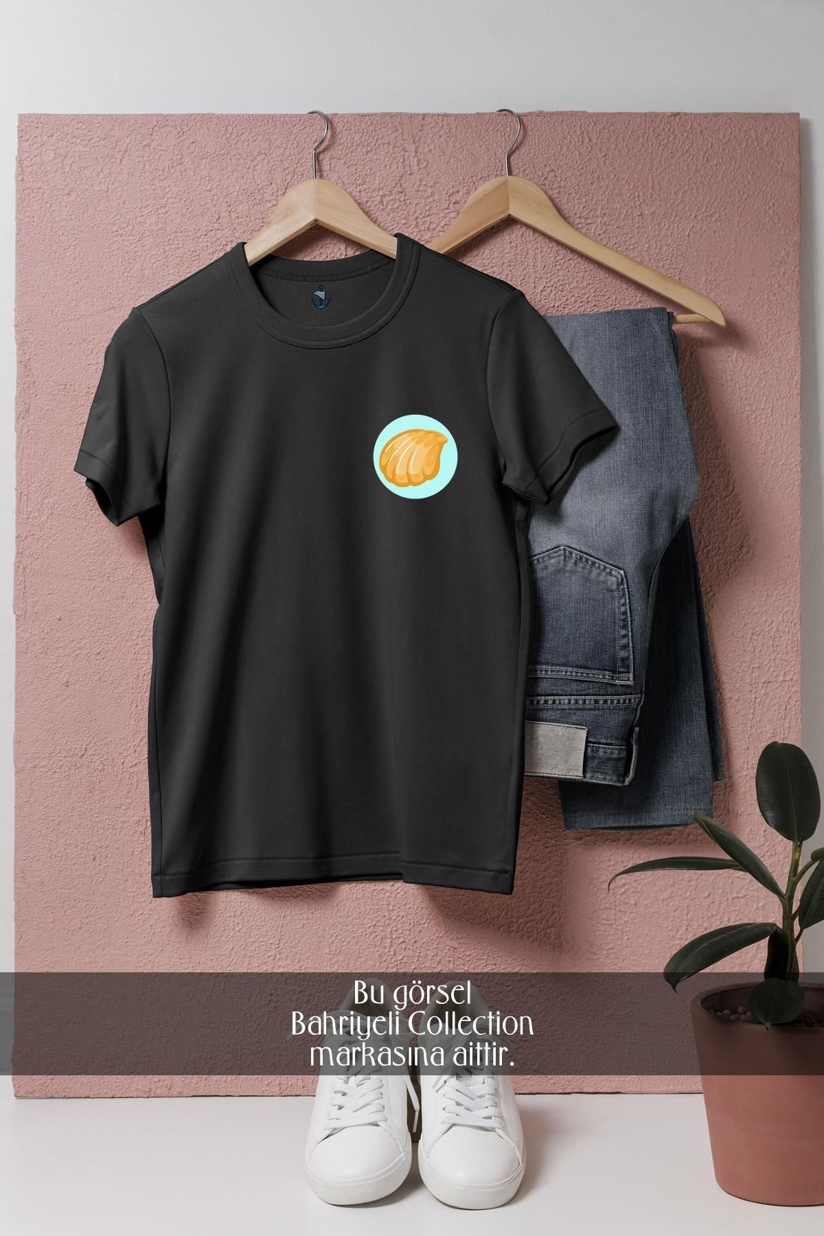 Bahriyeli Collection Oversize Deniz Kabuğu Cep Tasarımlı Unisex T-Shirt
