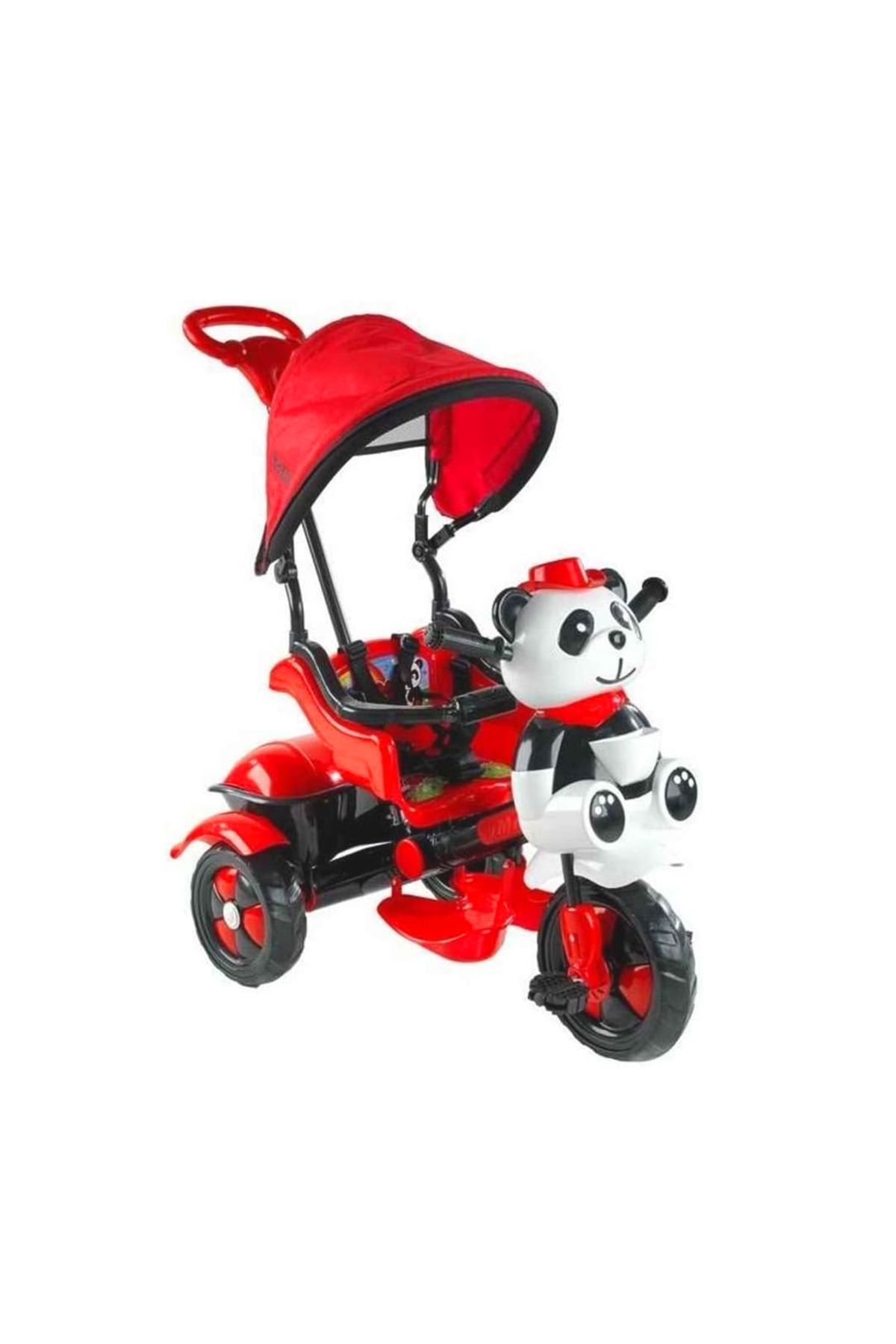 Banadabak İTMELİ BİSİKLET 012710 LİTTLE PANDA TENTELİ 3 TEKER KIRMIZI SİYAH(1 ADET FİYATIDIR)