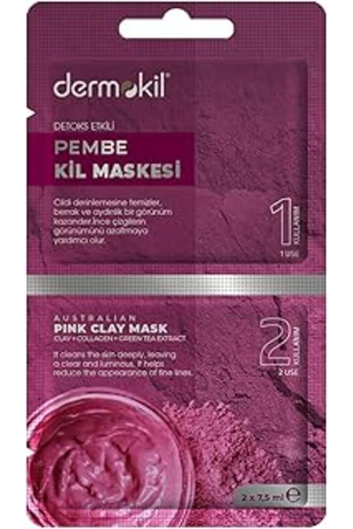 Mu Art Ahşap Dermokil Detoks Etkili Pembe Kil Maskesi 2X 7.5 Ml