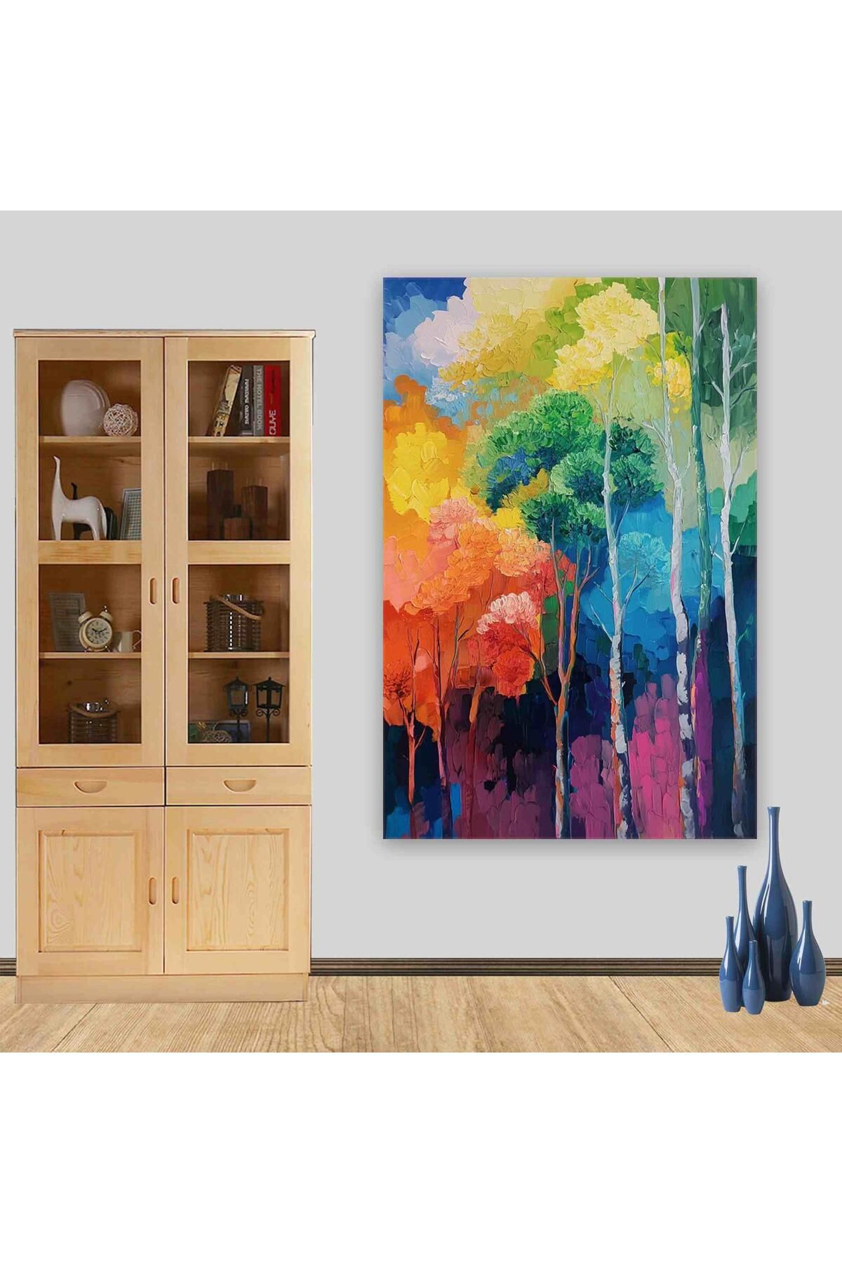 Ritmo Canvas Renkahenkli Ağaçlar Kanvas Tablo