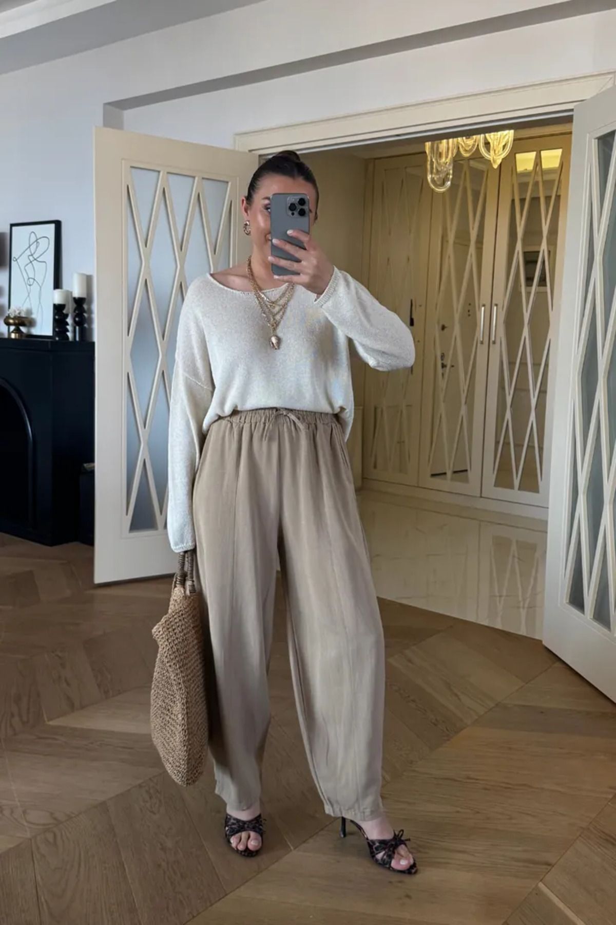 Tuba Butik Keten Karışımlı Şalvar Kadın Pantolon
