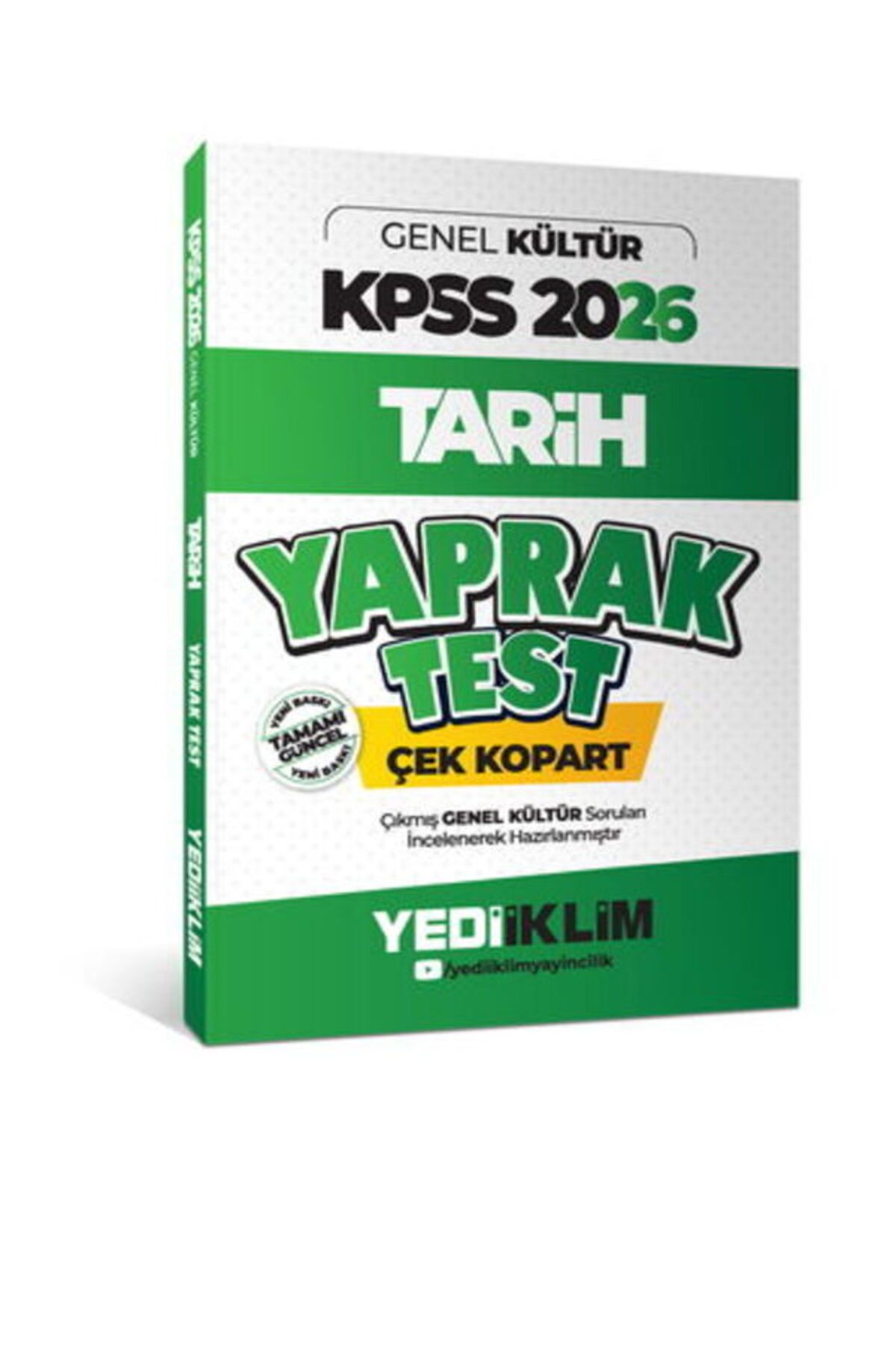 Yediiklim Yayınları Yediiklim Yayınları 2026 Basım KPSS-AGS Genel Kültür Tarih Çek Kopart Yaprak Test