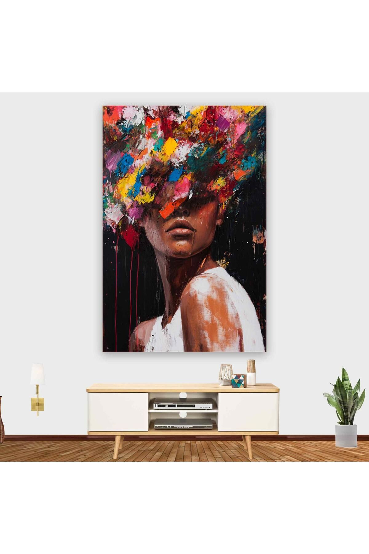 Ritmo Canvas Abstract Kadın Portre Kanvas Tablo