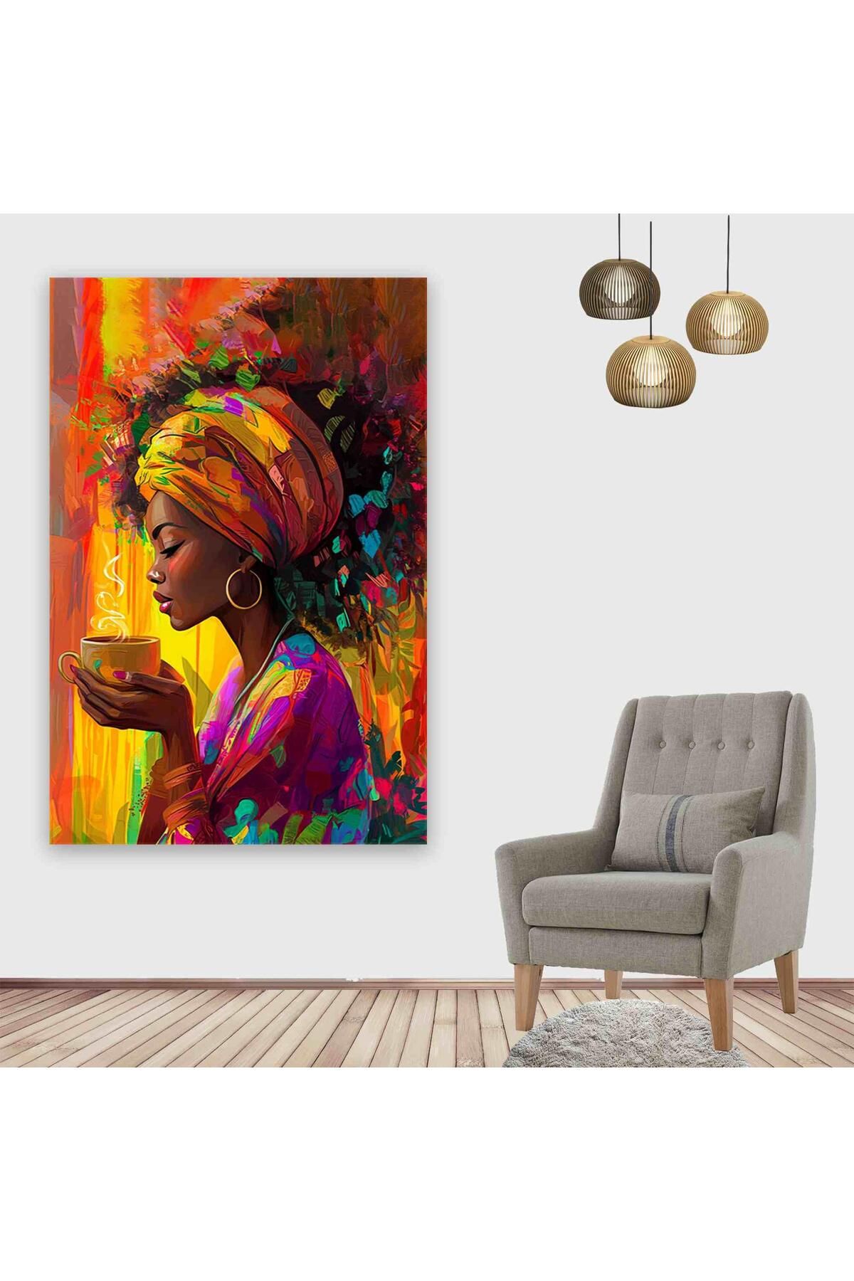 Ritmo Canvas Etnik Afrika Kadını Kanvas Tablo
