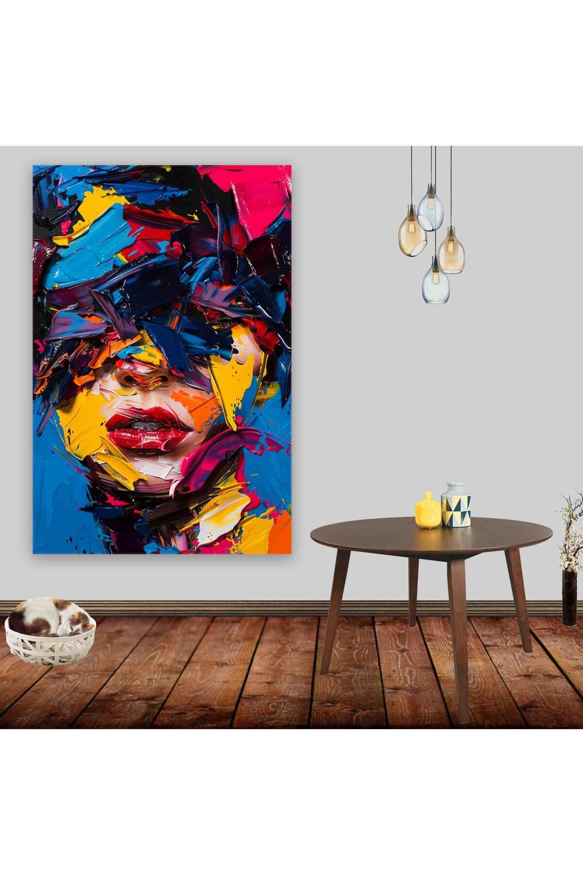 Ritmo Canvas Soyut Kadın Portre Kanvas Tablo