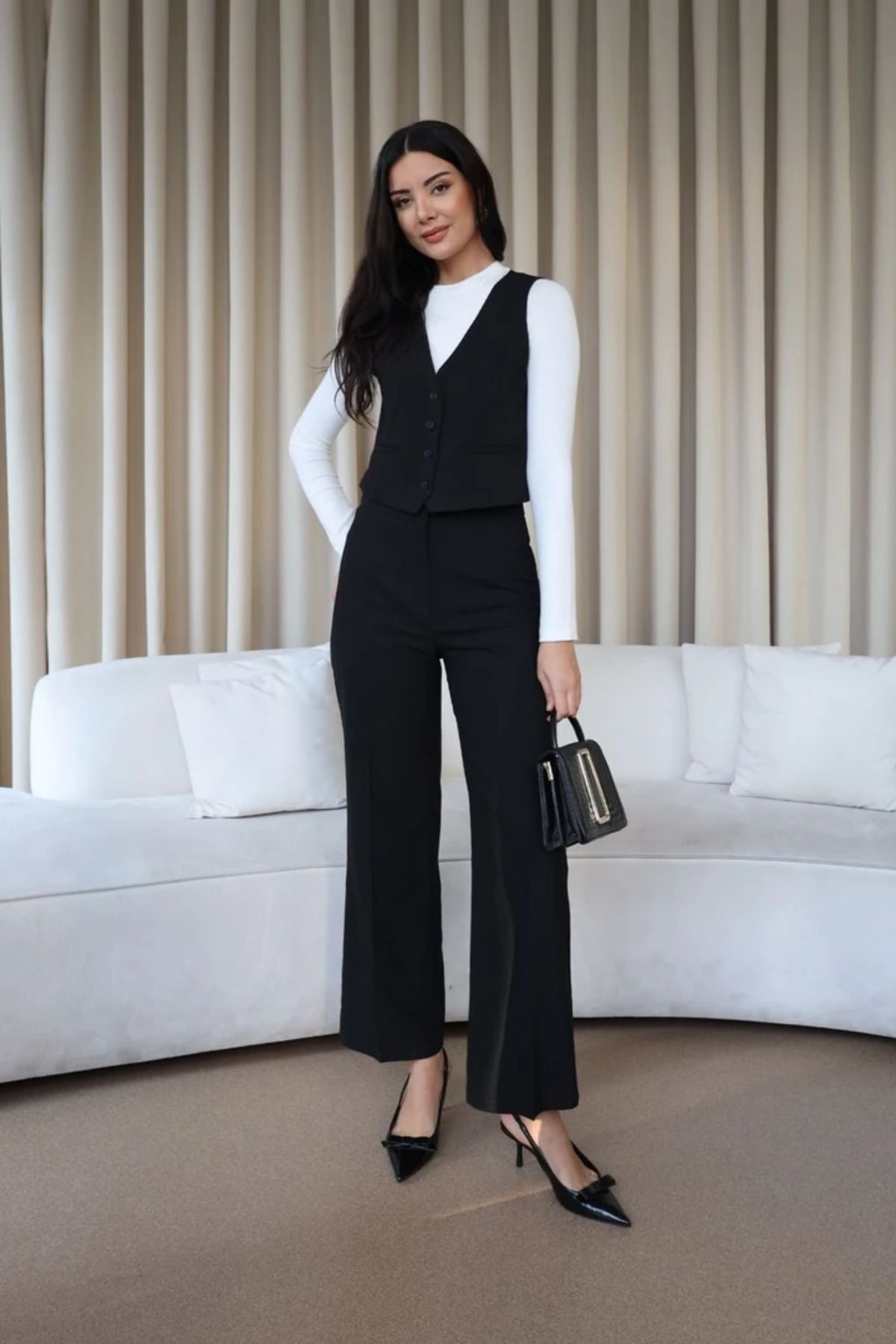 Tuba Butik-High Waist Women's Pants with Pincers 3