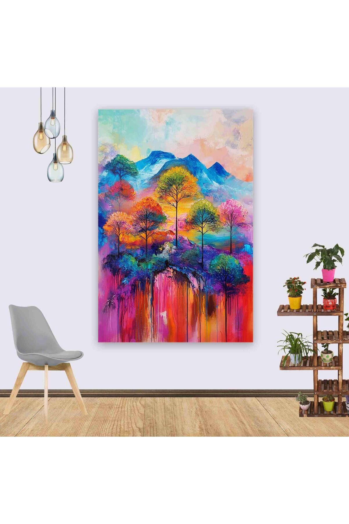 Ritmo Canvas Renkler ve Ağaçlar Kanvas Tablo