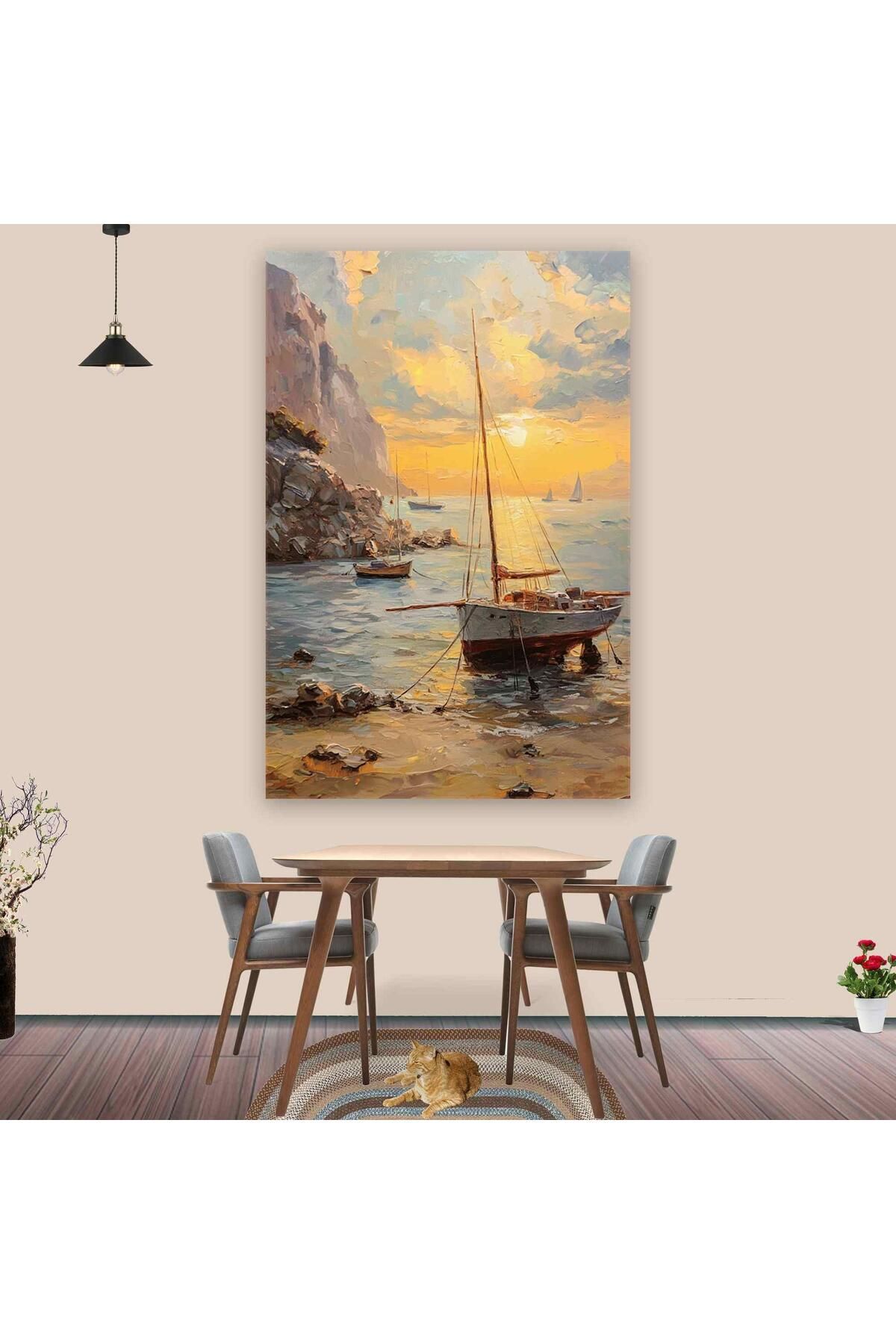 Ritmo Canvas Kıyıda Gün Batımı Kanvas Tablo