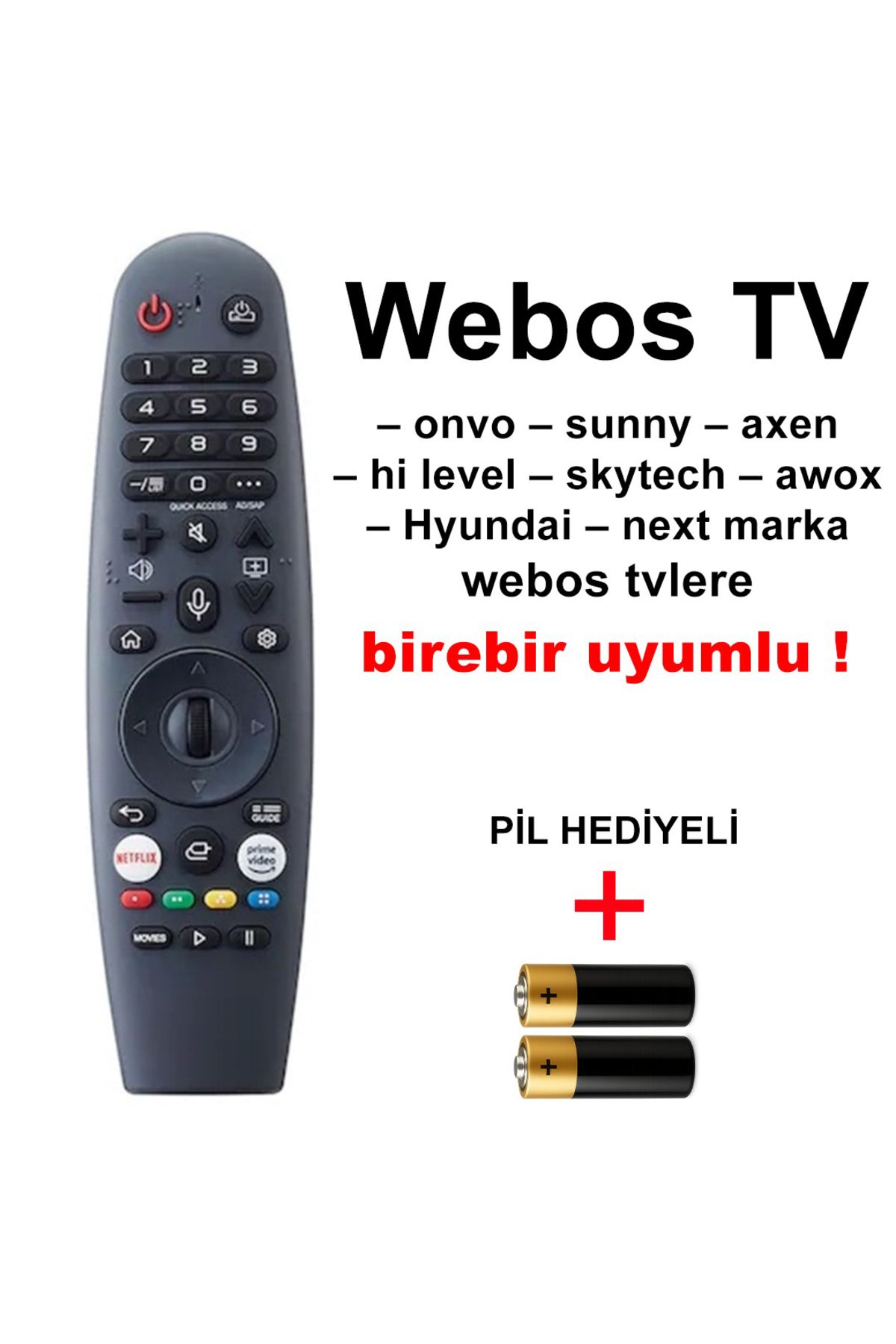 Suntel Webos TV sesli komutsuz kumanda onvo sunny axen hi level webos tvlere birebir uyumludur